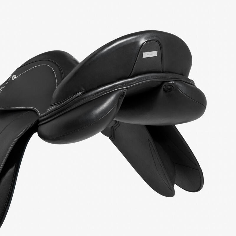 Selle équitation cuir 17,5" cheval - 500 noire