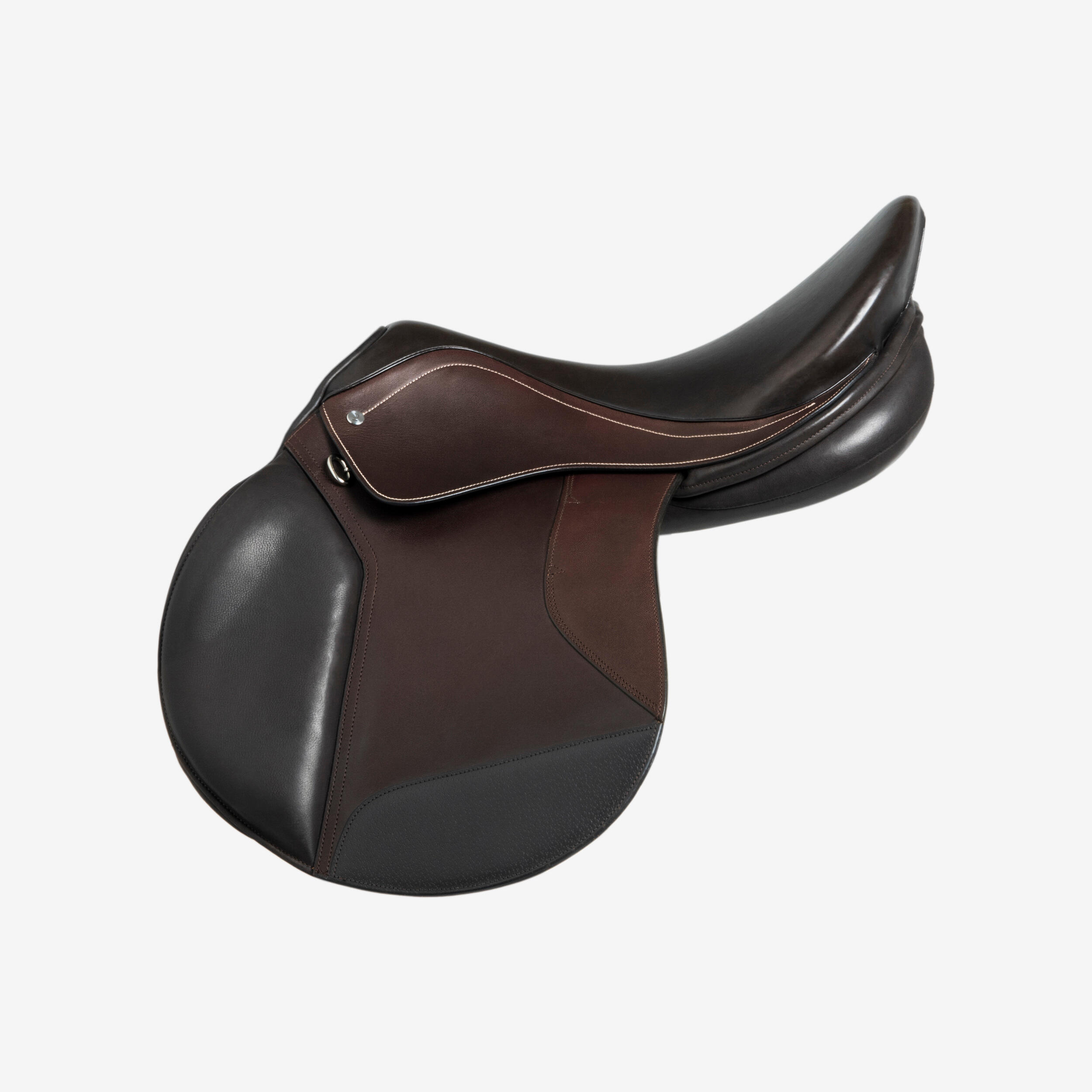 Horse Riding Leather Saddle 500 17.5 Brown