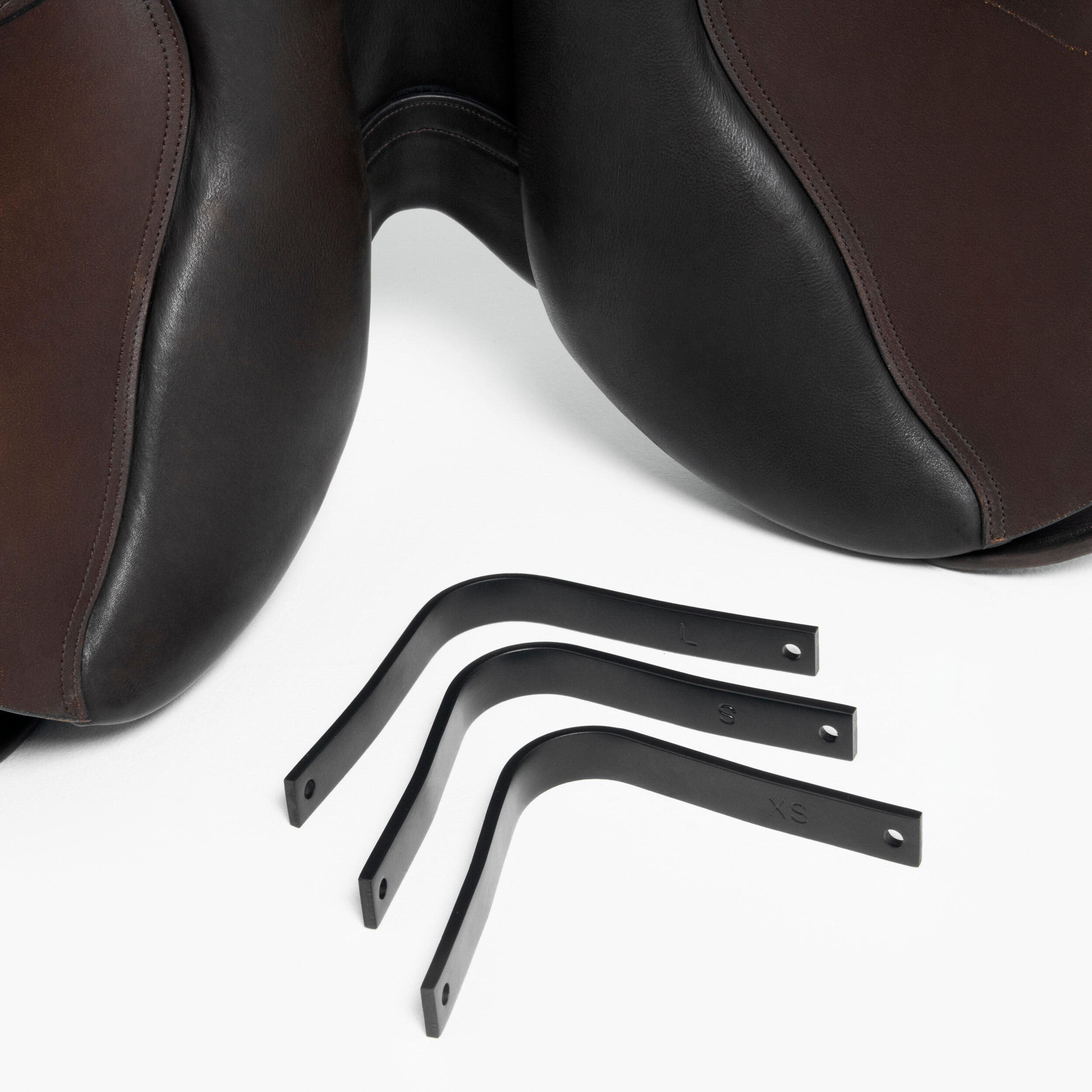 Horse Riding Leather Saddle 500 17.5" - Brown