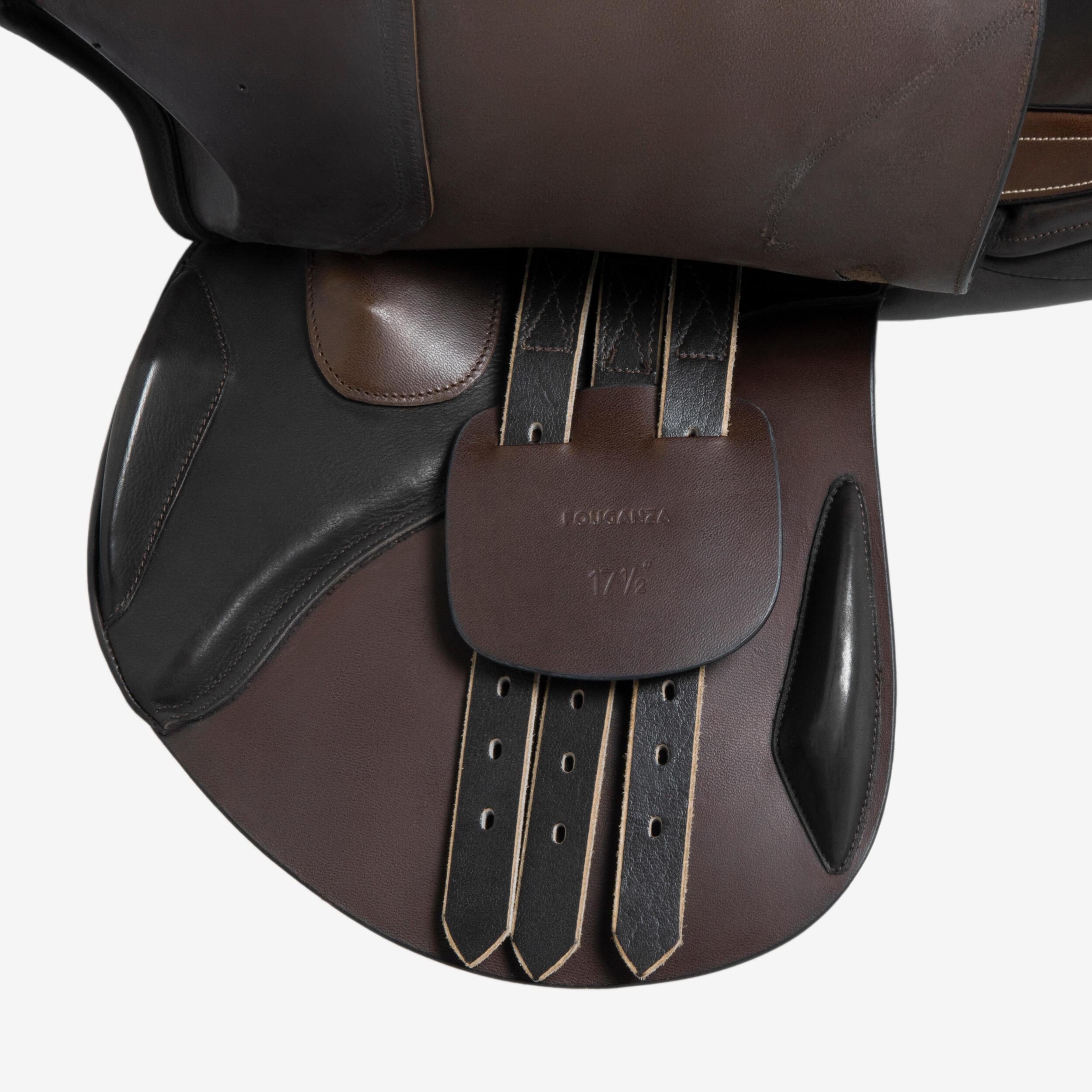 Horse Riding Leather Saddle 500 17.5" - Brown