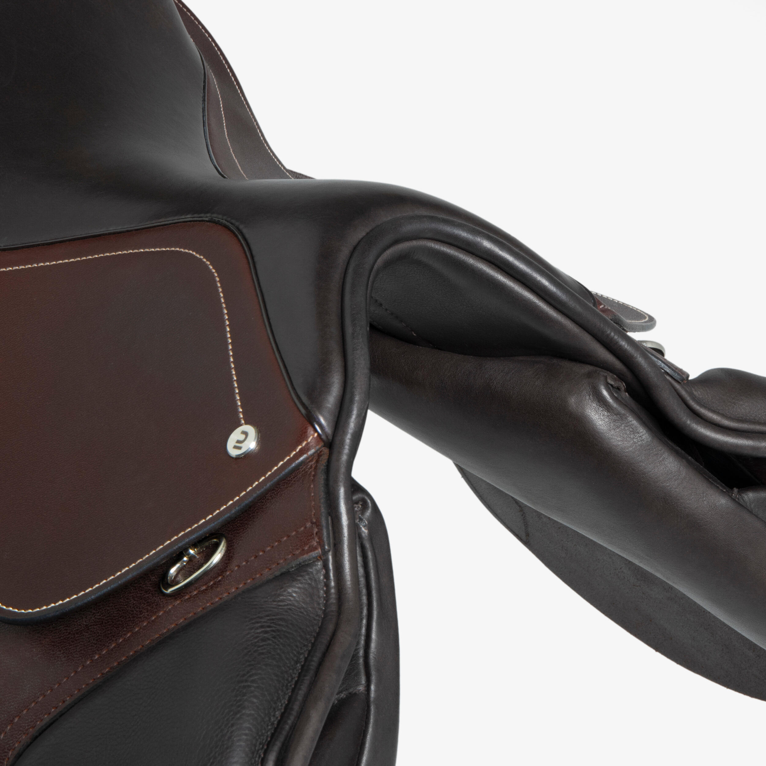 Horse Riding Leather Saddle 500 17.5" - Brown