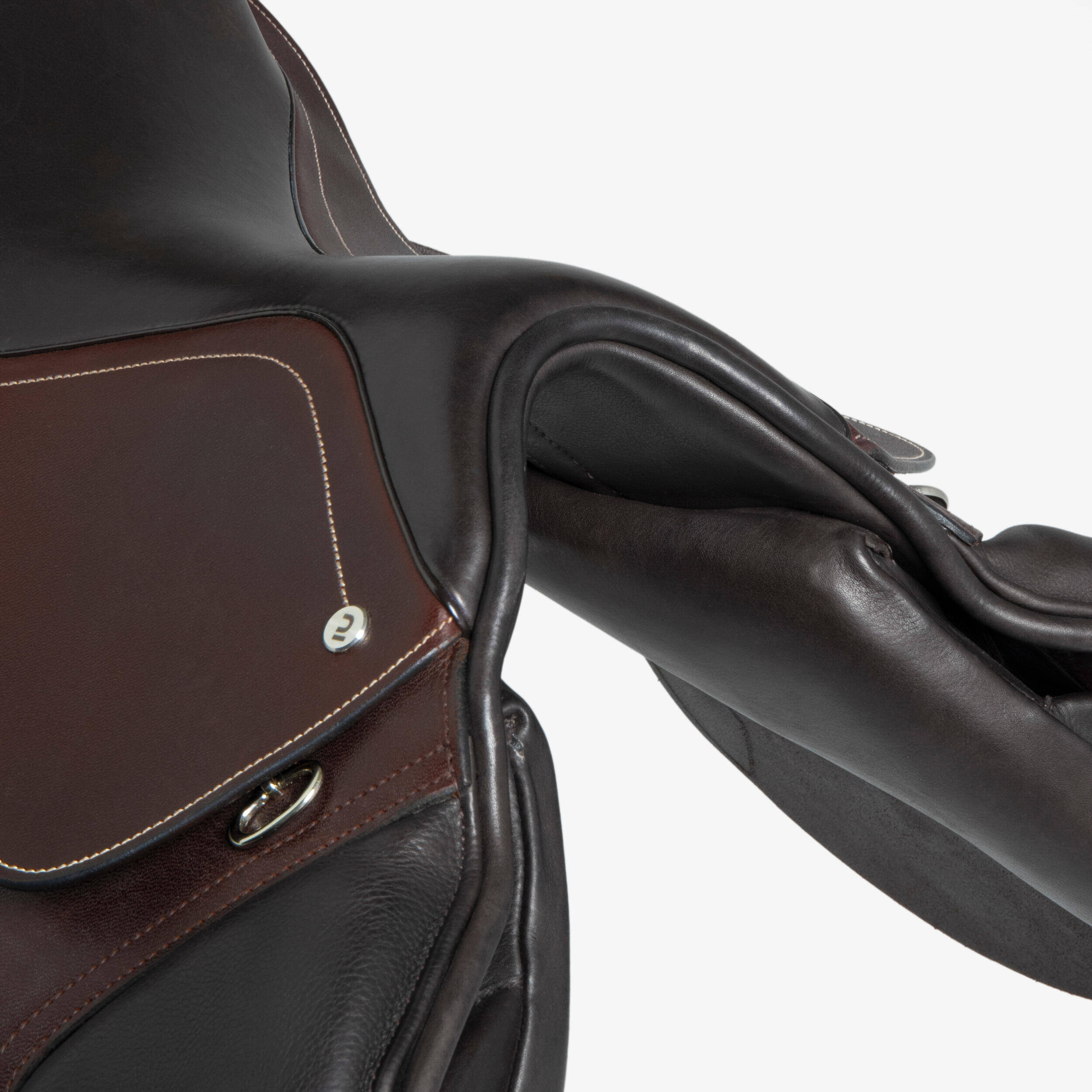 Horse Riding Leather Saddle 500 17.5" - Brown -  5