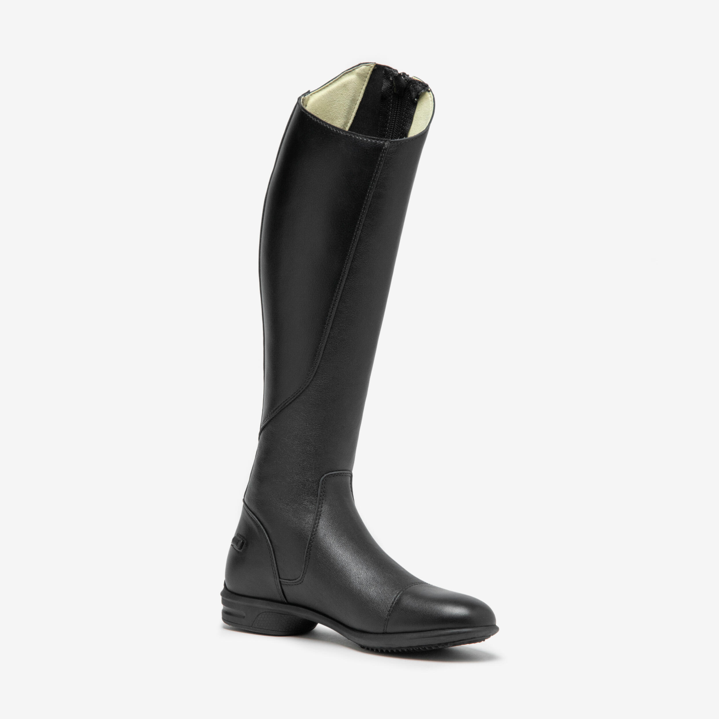 Bottes d’équitation en cuir adulte – 560 noir - FOUGANZA