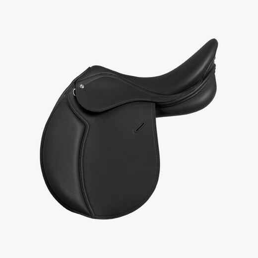 
      17,5" Synthetic Horse Riding Saddle for Horse and Pony 100 - Black
  