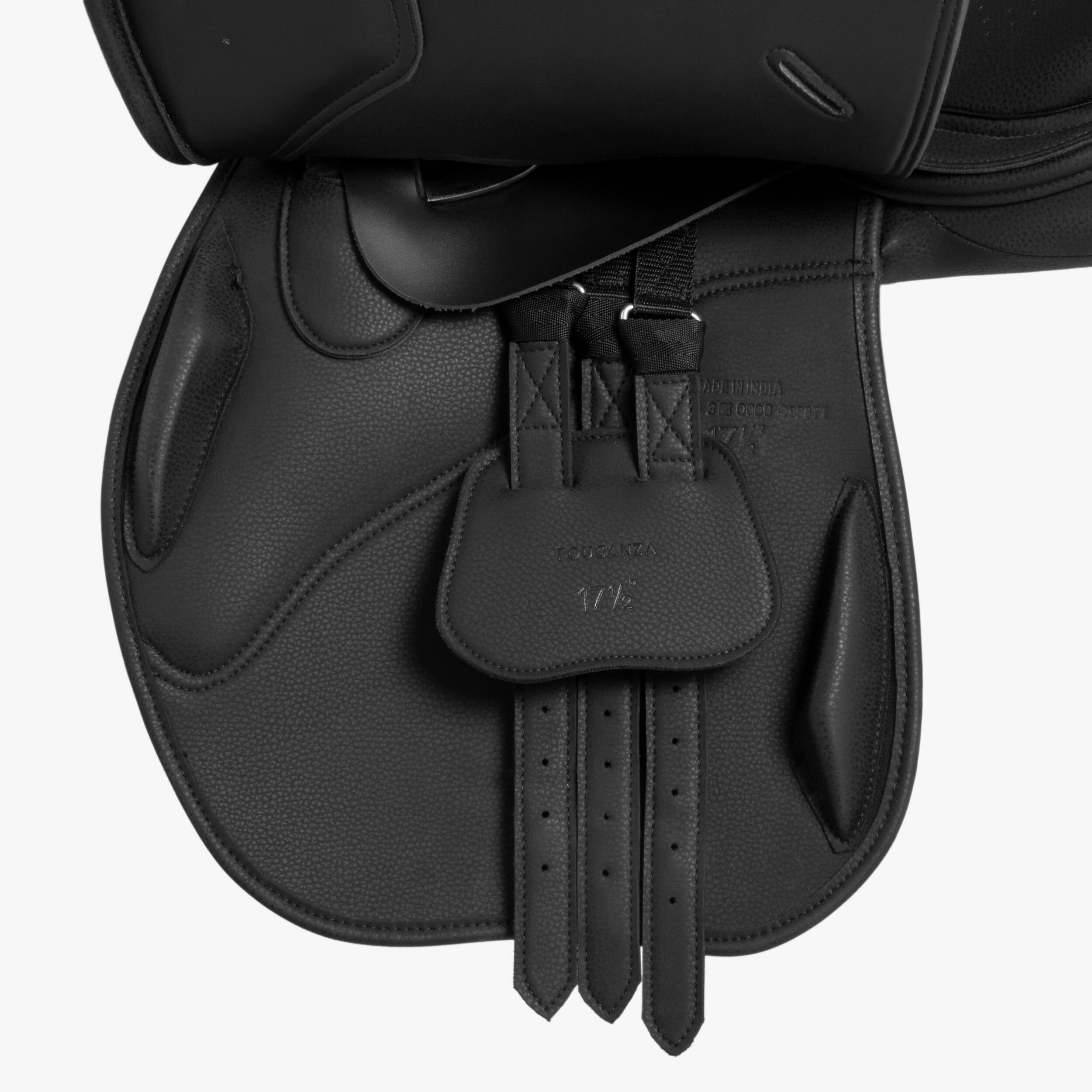 Synthetic Horse Riding Saddle 16" for Horse and Pony 100 - Black