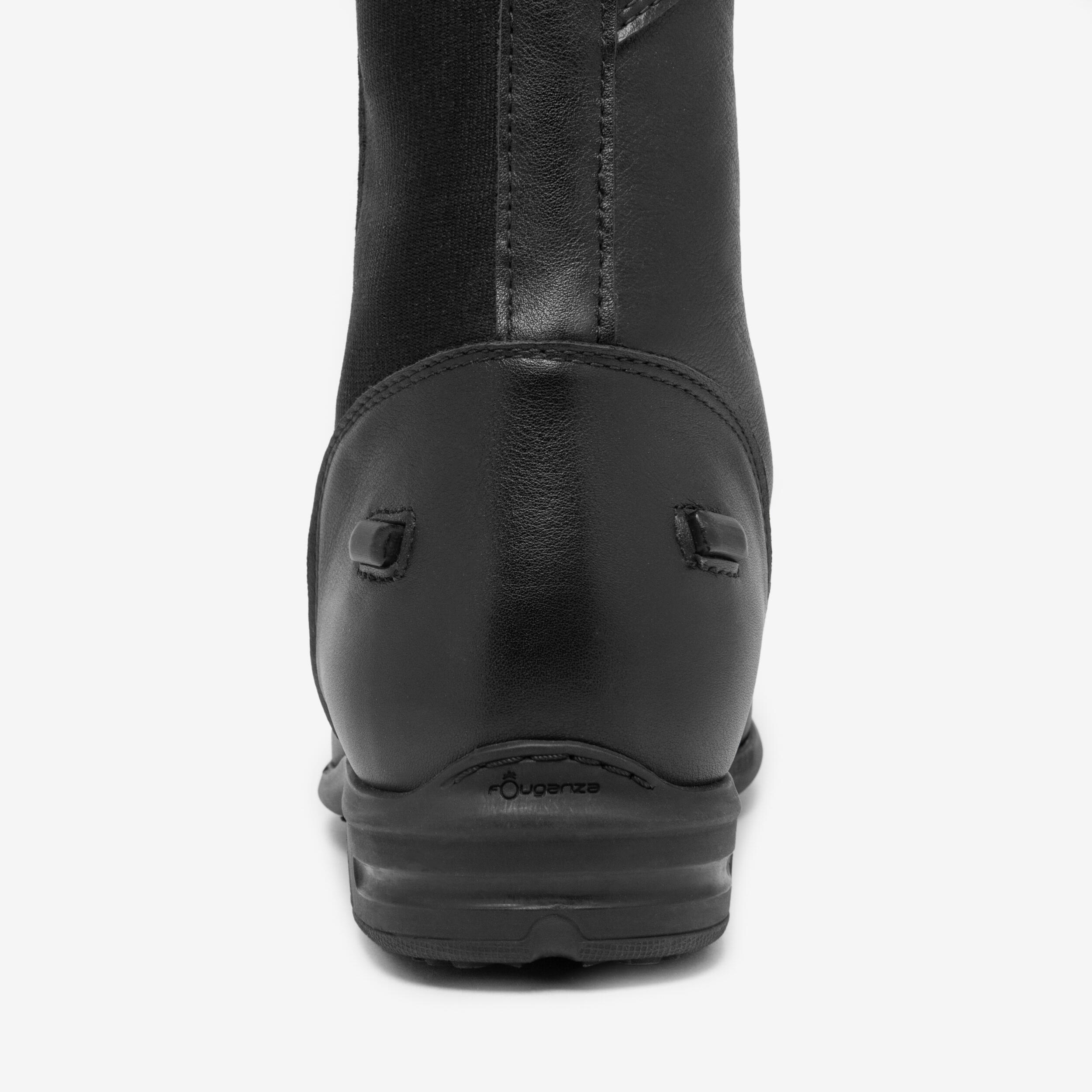 Bottes d’équitation en cuir adulte – 560 noir - FOUGANZA