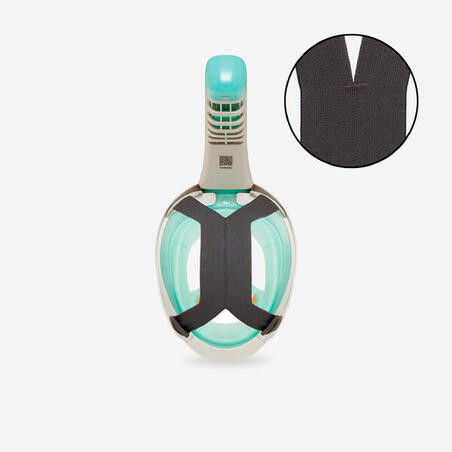 Маска Easybreath 900 для снорклінгу бежева/зелена