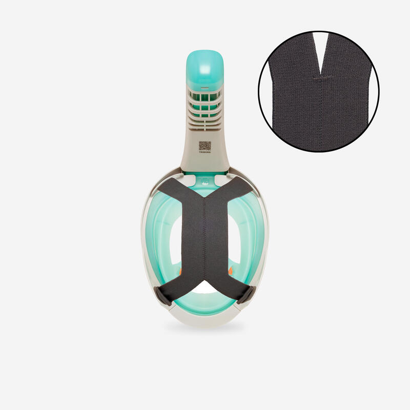 Mască snorkeling de scufundări Easybreath 900 > 10 ani Bej și verde 24