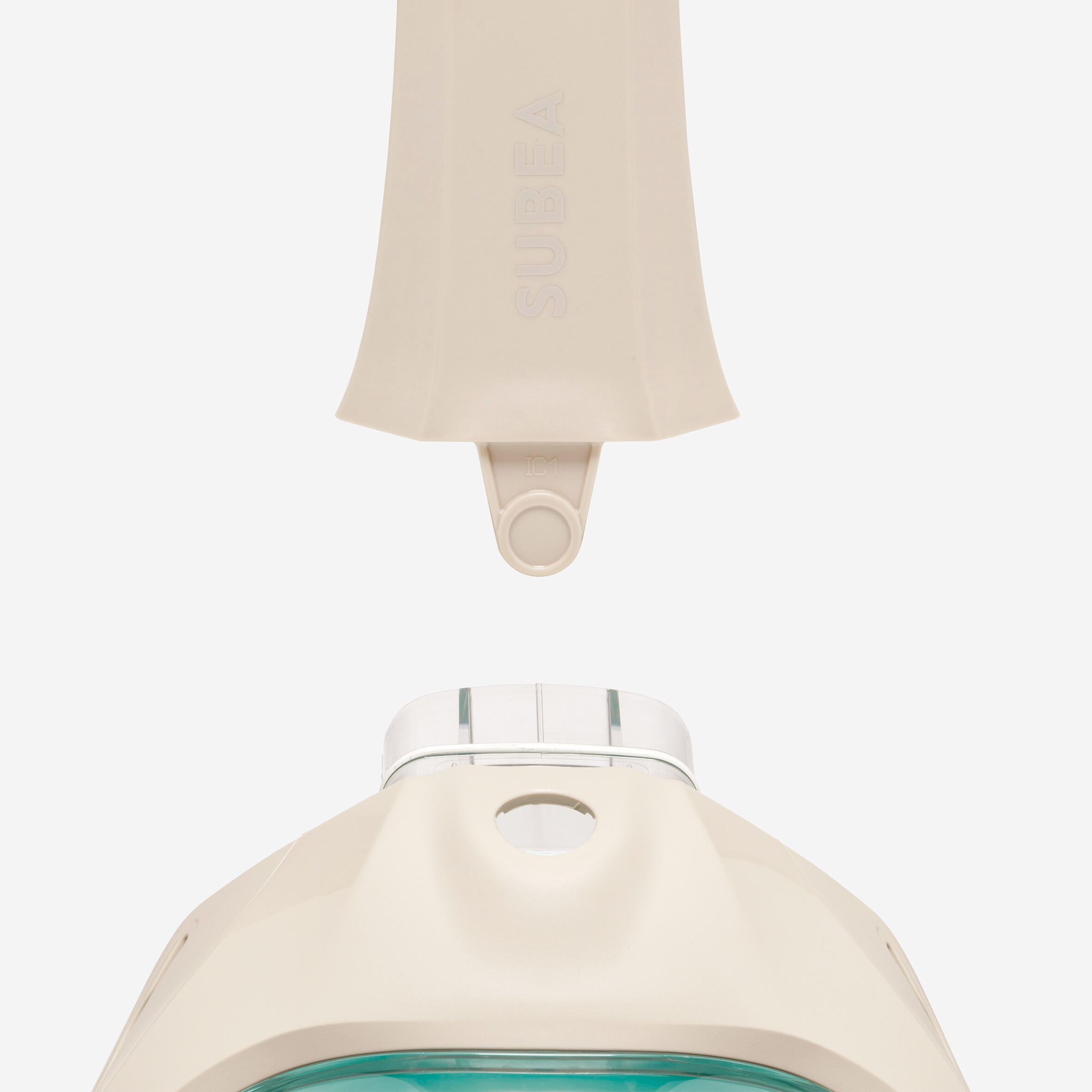 Underwater snorkelling mask Easybreath 900 > age 10 - Beige and green 24 9/15