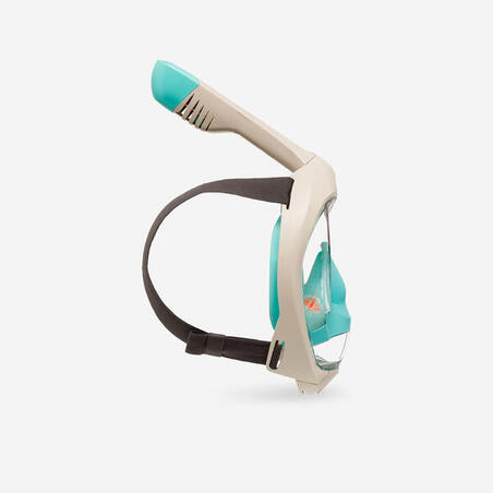Маска Easybreath 900 для снорклінгу бежева/зелена