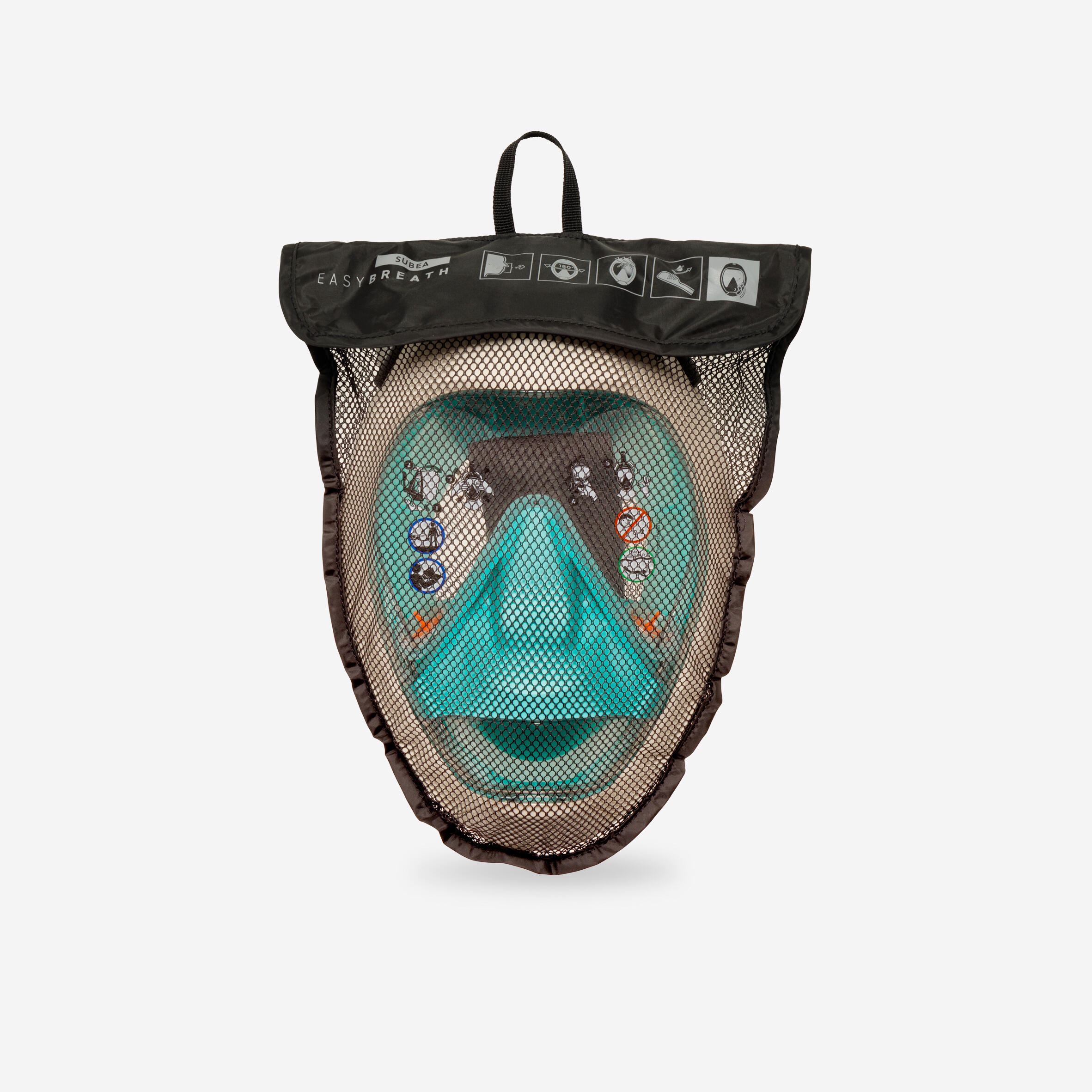 Underwater snorkelling mask Easybreath 900 > age 10 - Beige and green 24 10/15