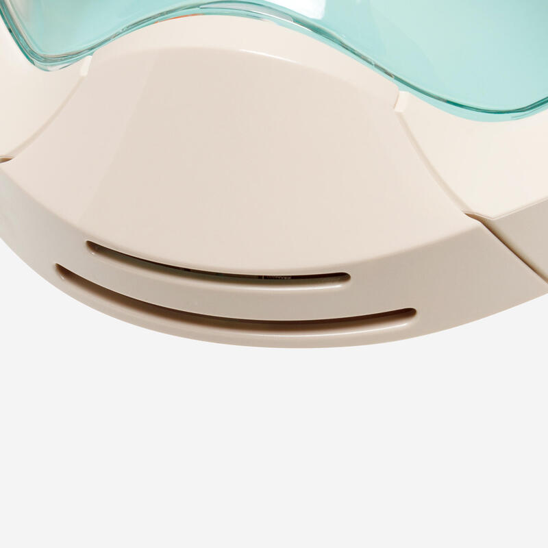 Schnorchelmaske Tauchen Easybreath 900 > 10 Jahre - beige und grün 24