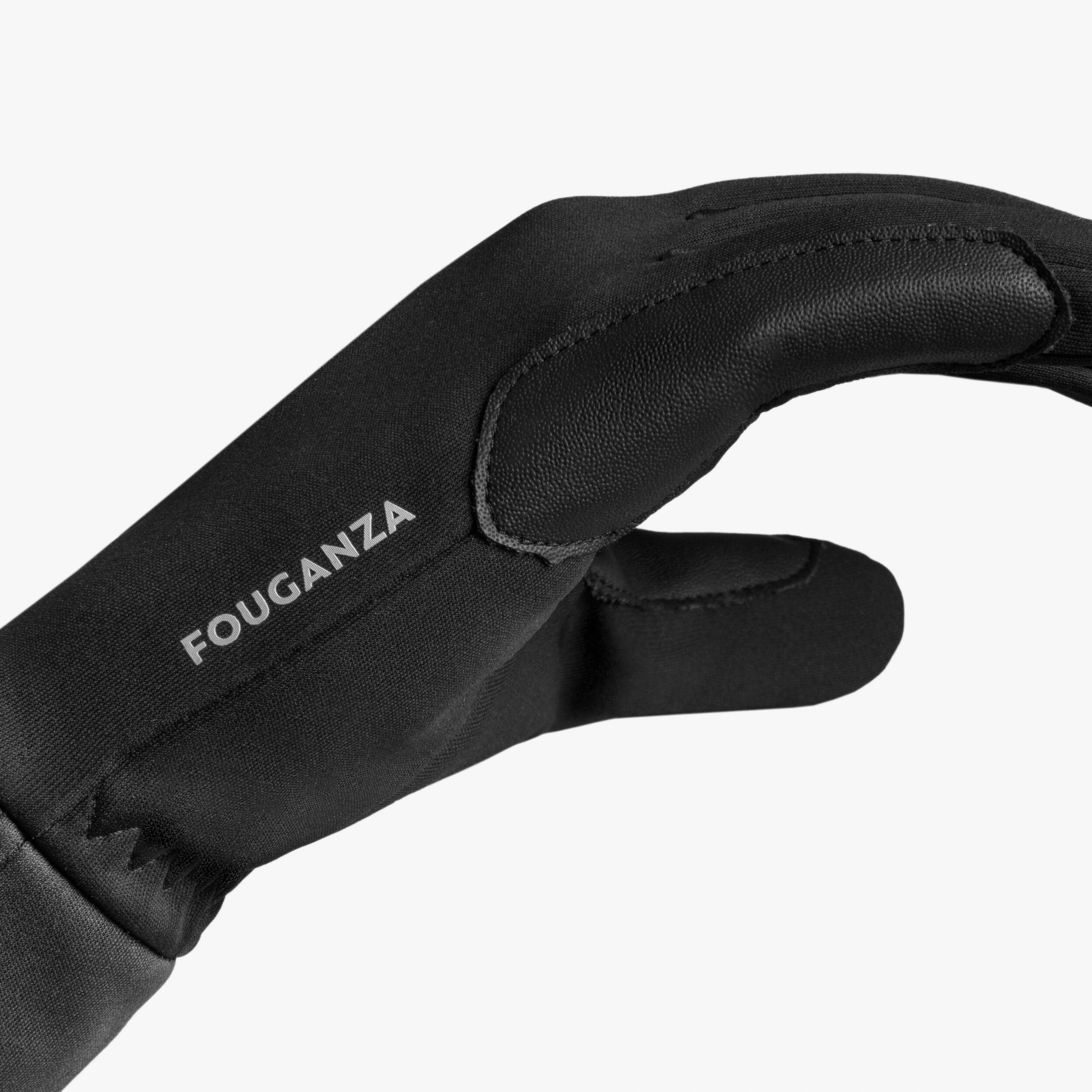 Riding Gloves Warm Horse Riding - 100 Black - FOUGANZA