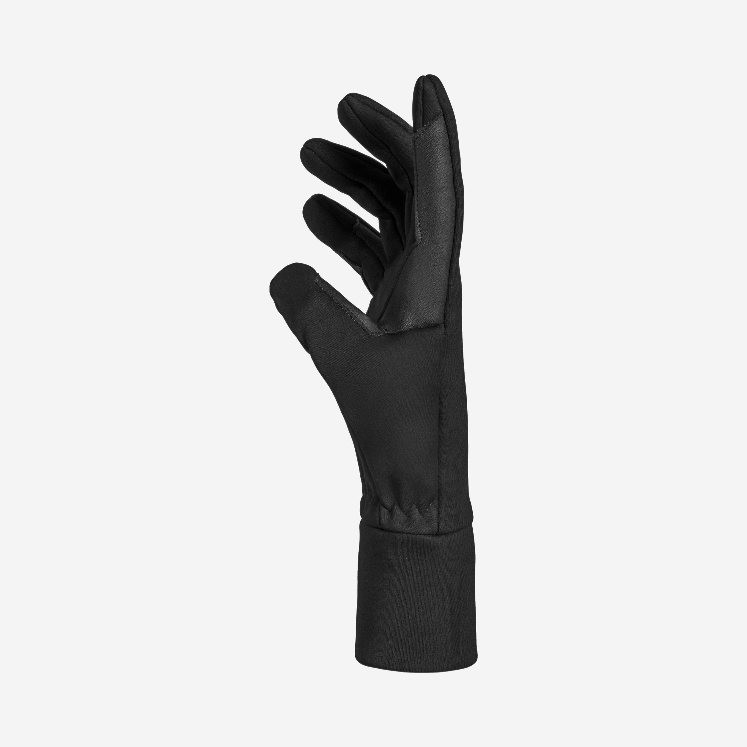 Riding Gloves Warm Horse Riding - 100 Black - FOUGANZA