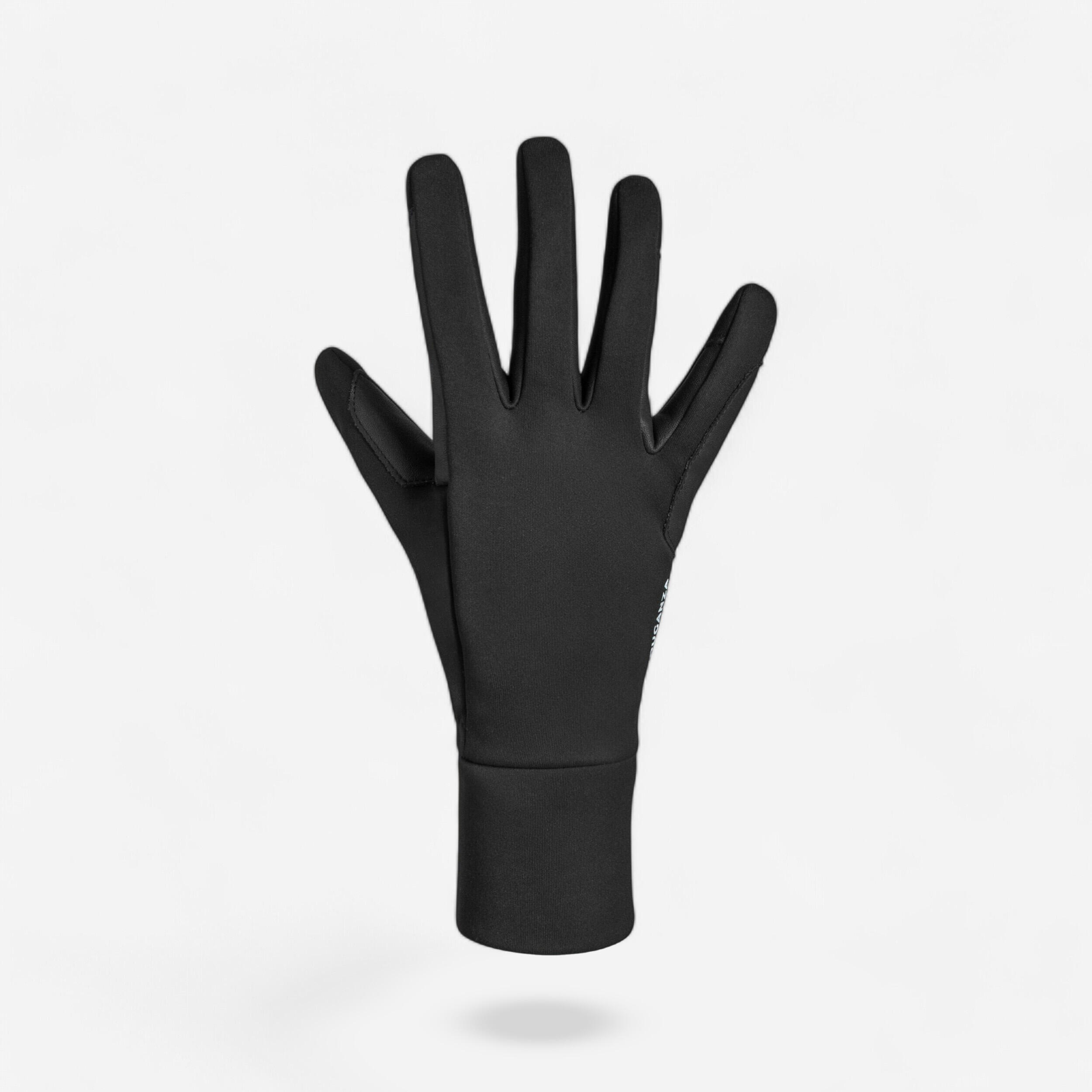 Riding Gloves Warm Horse Riding - 100 Black - FOUGANZA
