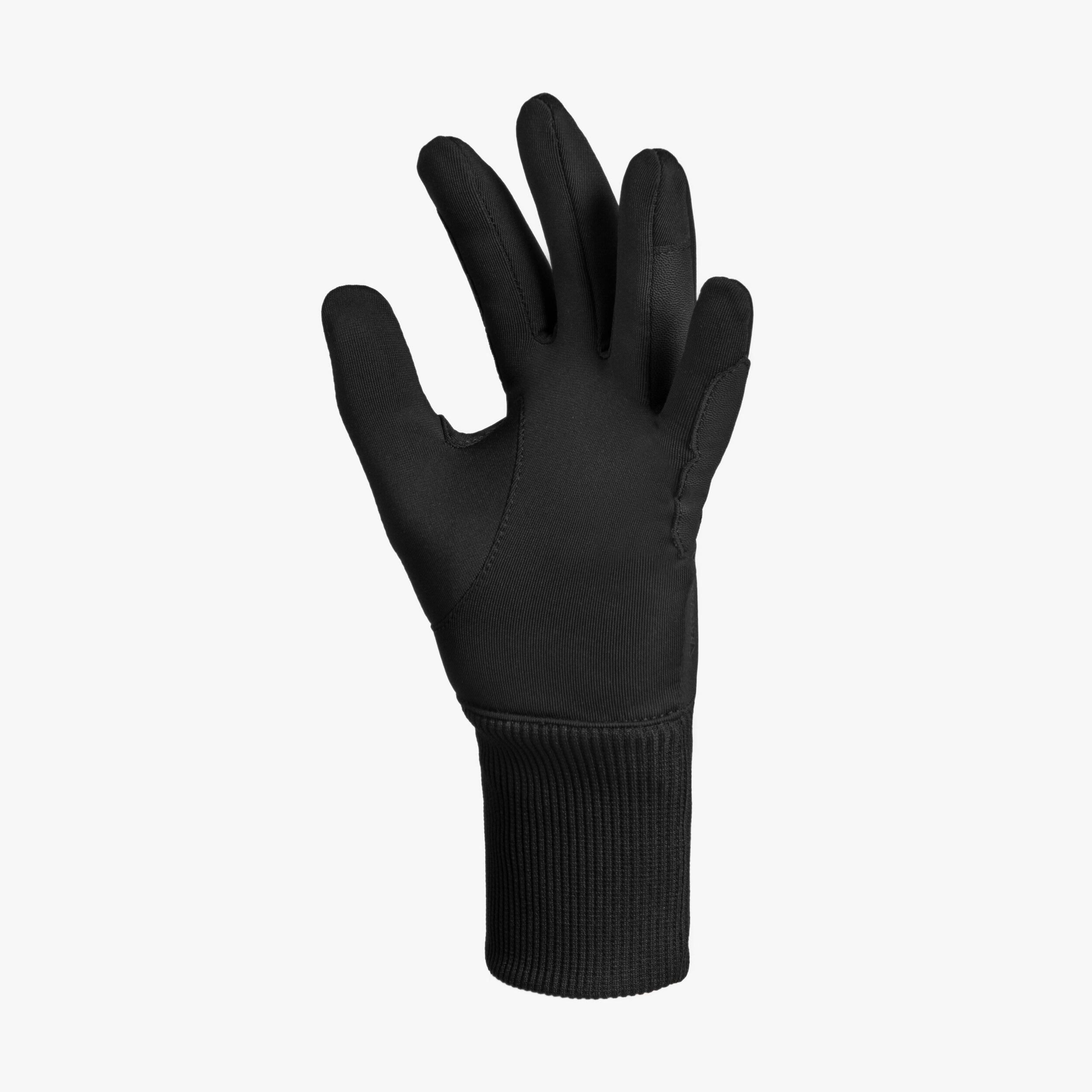 Kids’ Horse Riding Warm Gloves - 140 Black - FOUGANZA