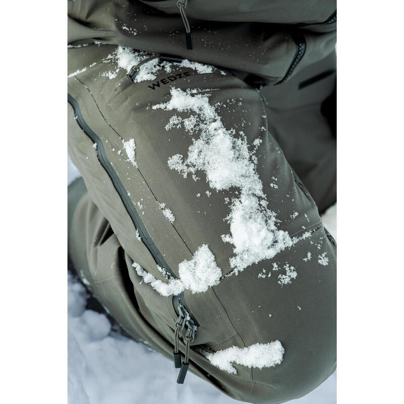 Pantalon călduros și impermeabil schi FR500 Kaki Bărbați