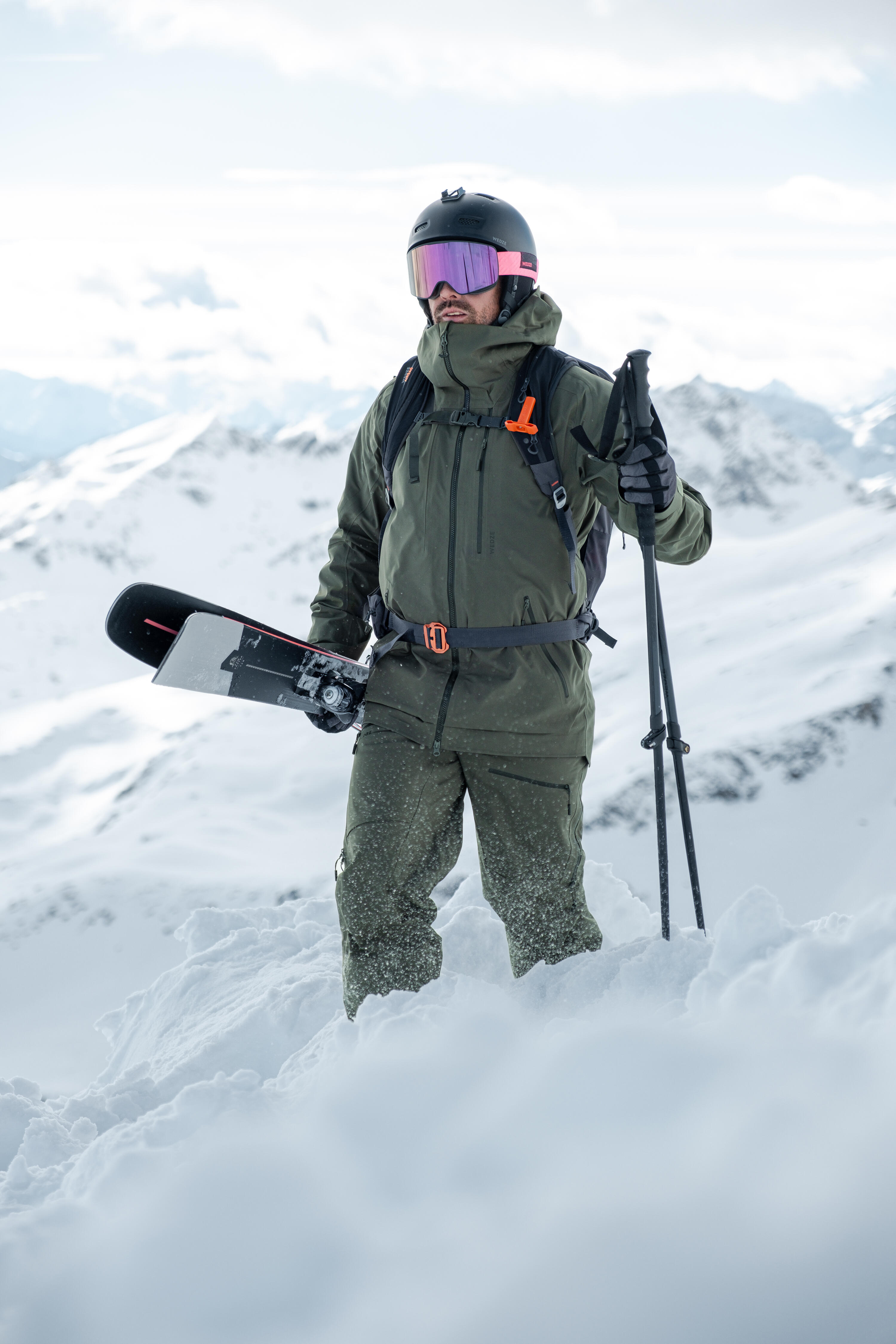 Skihose Herren warm und atmungsaktiv - FR500 khaki  9/12