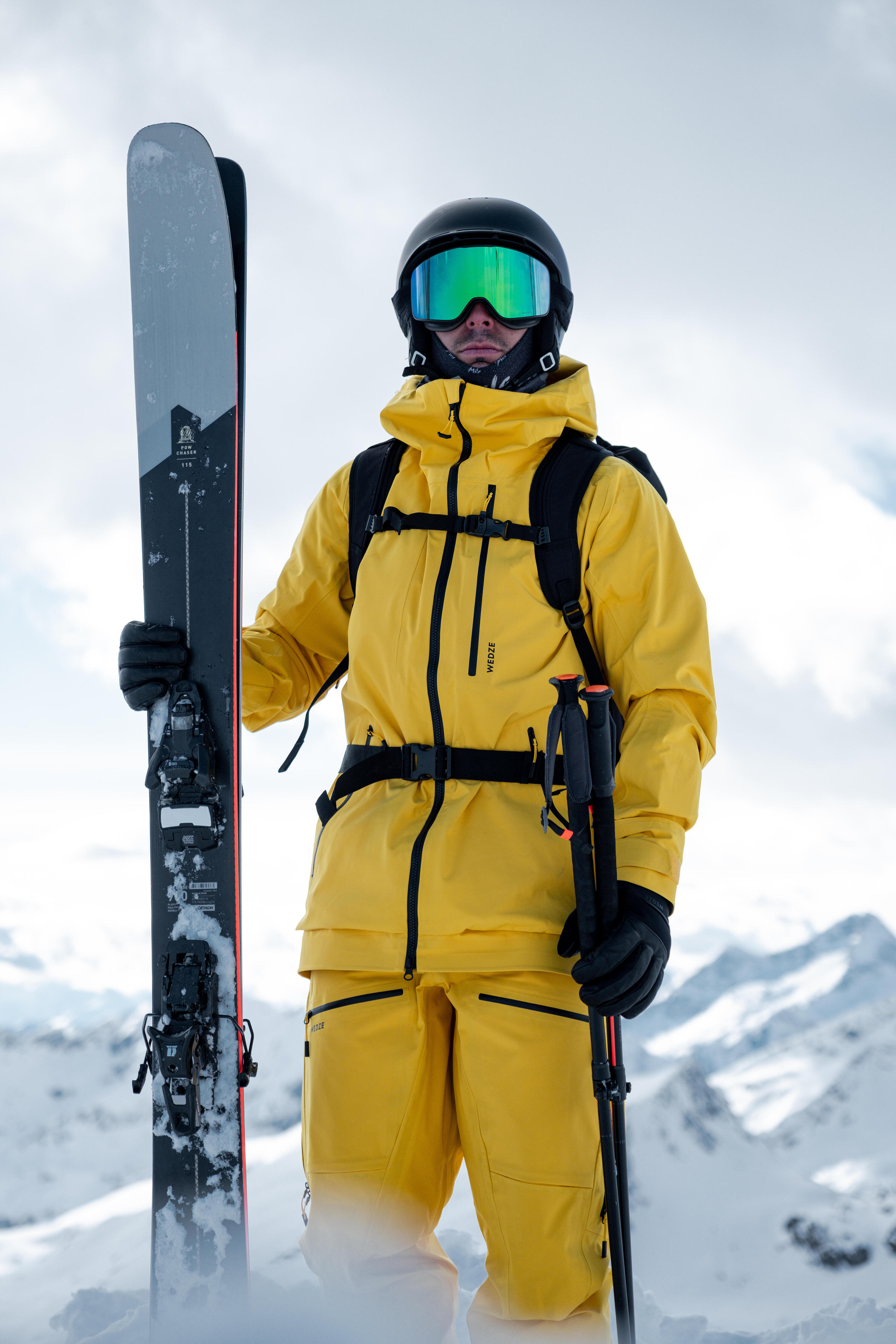 Pantaloni sci uomo FR500 gialli 9/14