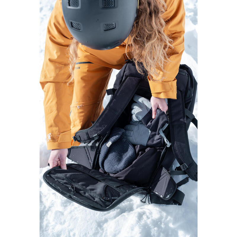 Ski-/Snowboardrucksack Rolltop 30 L Freeride - Robust Freeride schwarz 