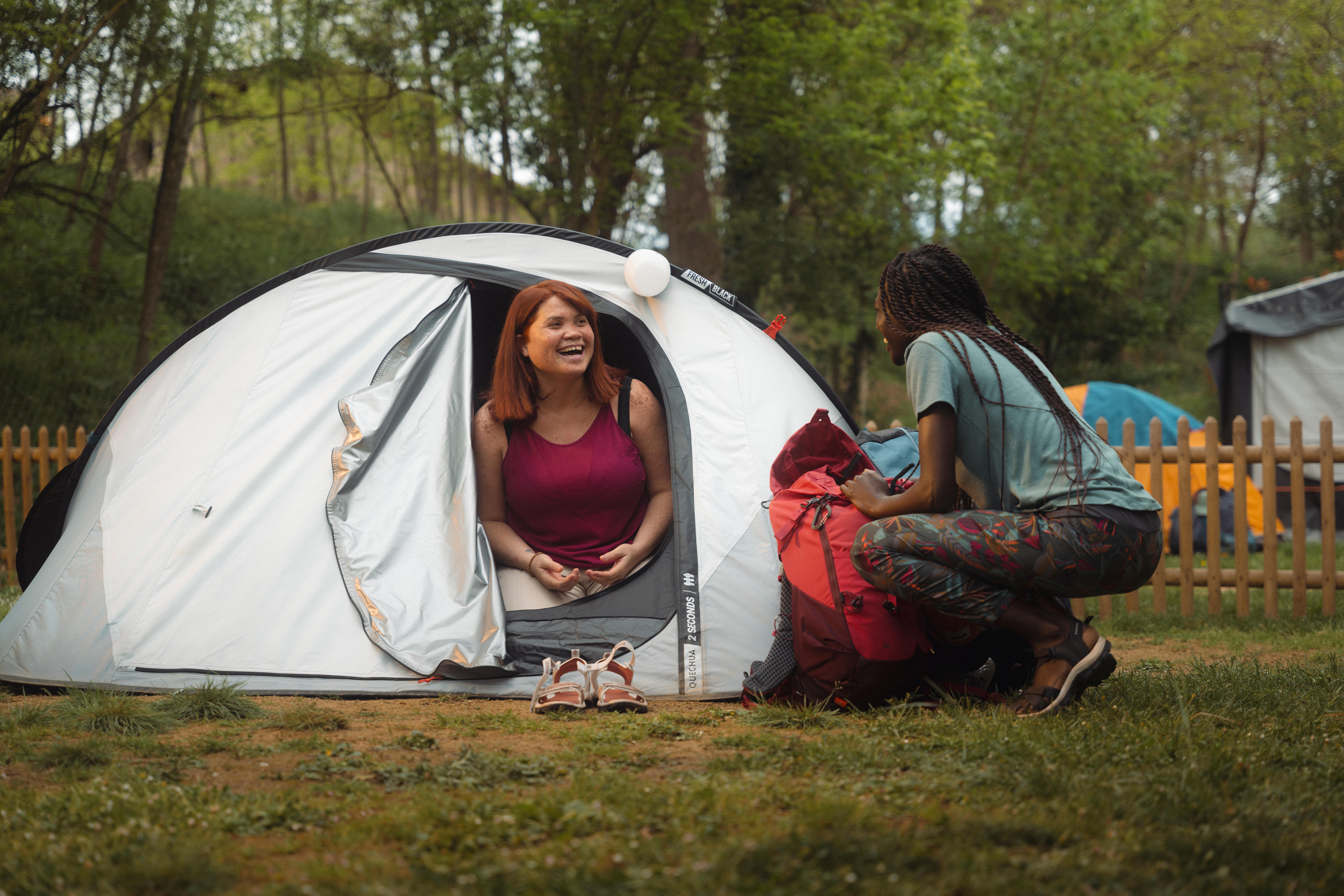 Tente de camping 3 personnes, 2 Seconds Fresh & Black - QUECHUA