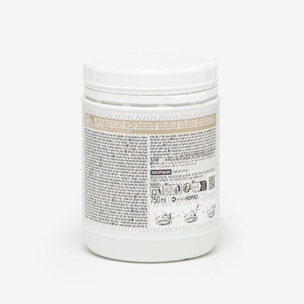 Prirodna mast za negu kopita konja i ponija 750 ml - crna