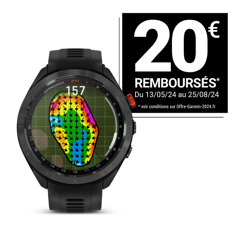 MONTRE GPS GOLF 47mm - GARMIN APPROACH S70 NOIRE