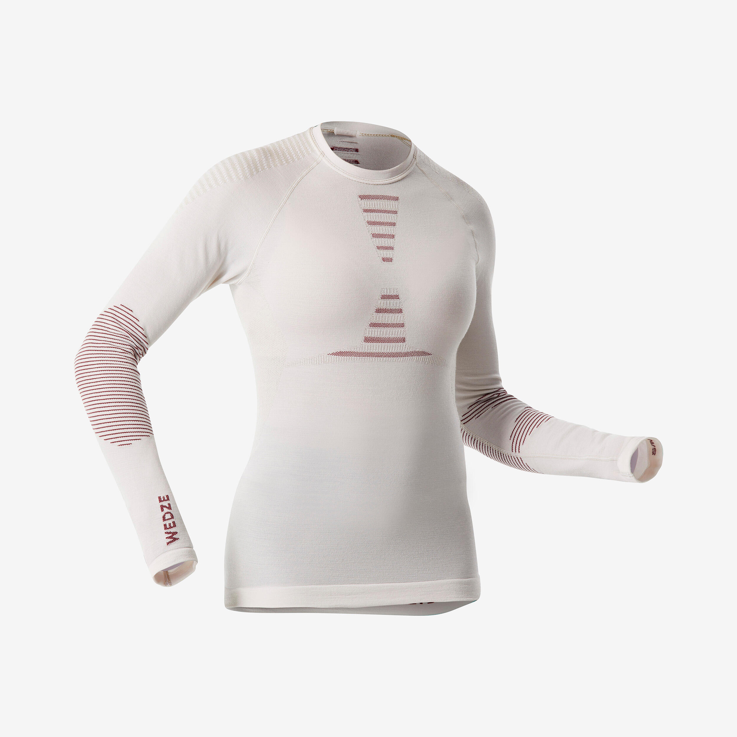 Camiseta térmica interior de esquí y nieve lana merina  Mujer Wedze SKI900 7/7