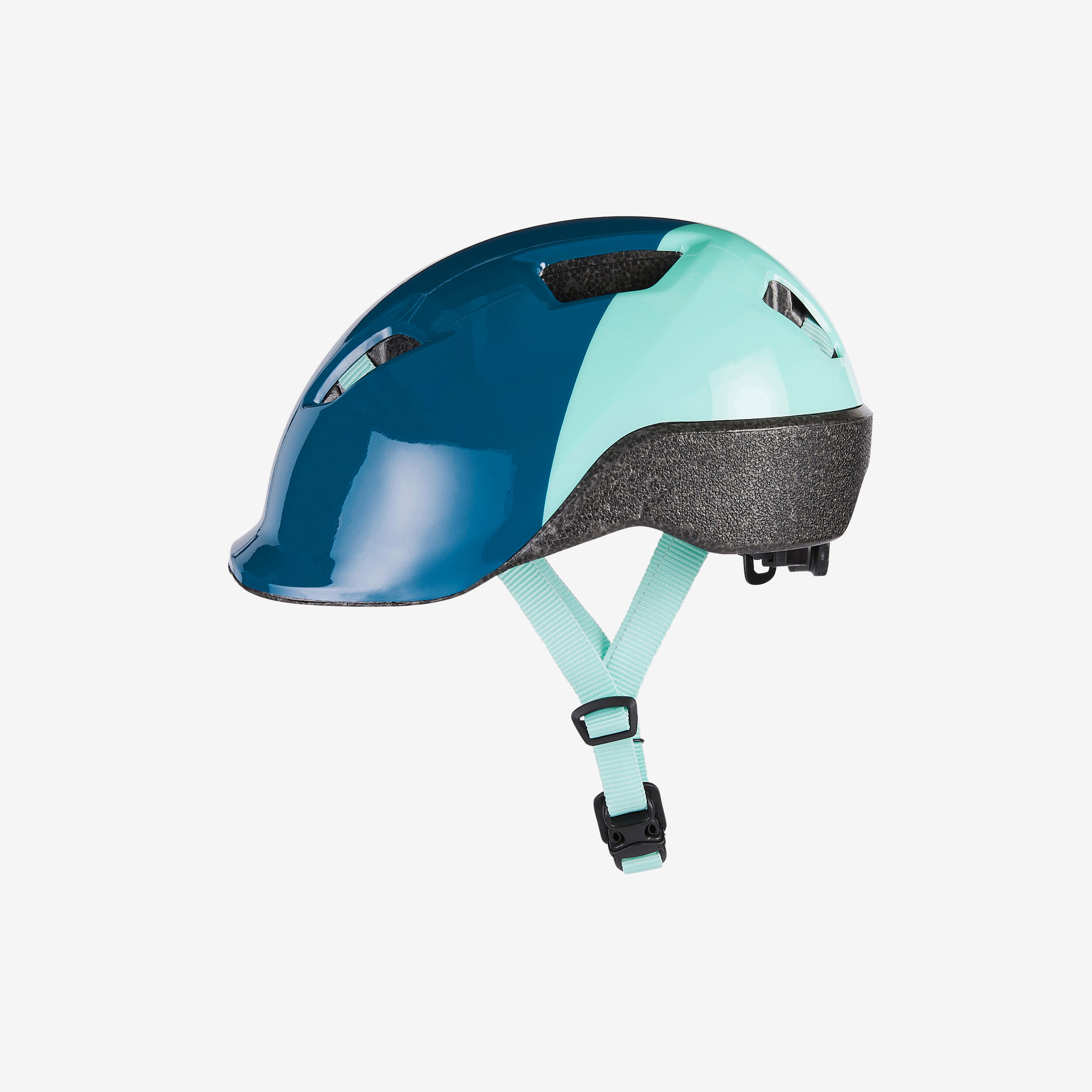Blue and white bike helmet hotsell