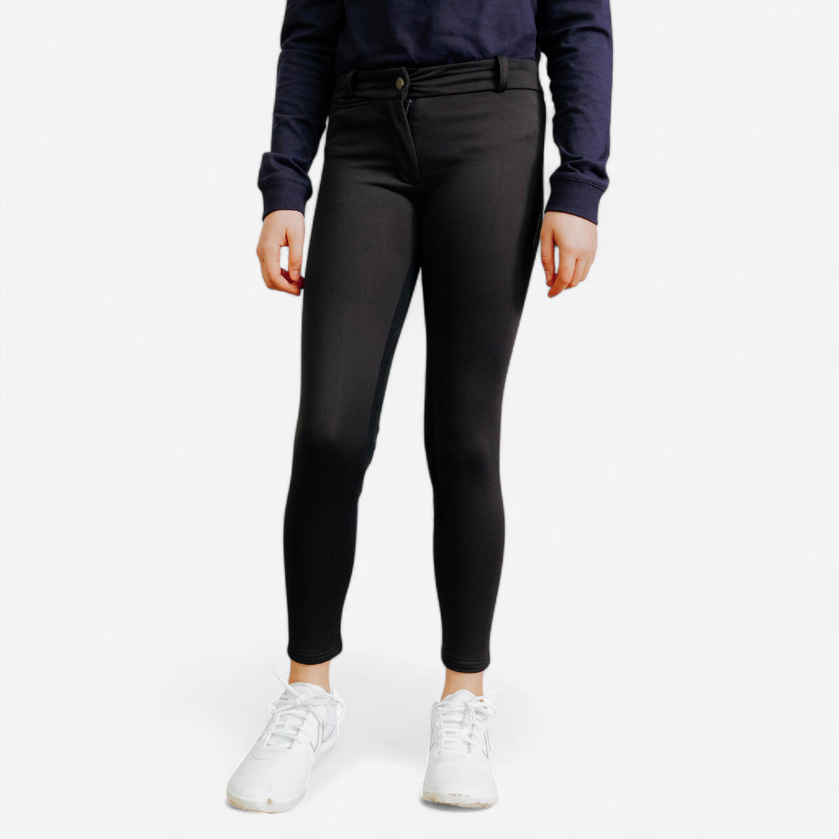 Pantalon équitation fond de peau chaud Enfant - 180 noir