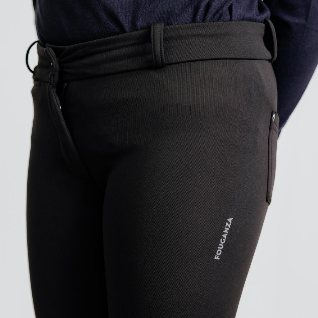 Winter-Reithose 180 Vollbesatz Kinder schwarz