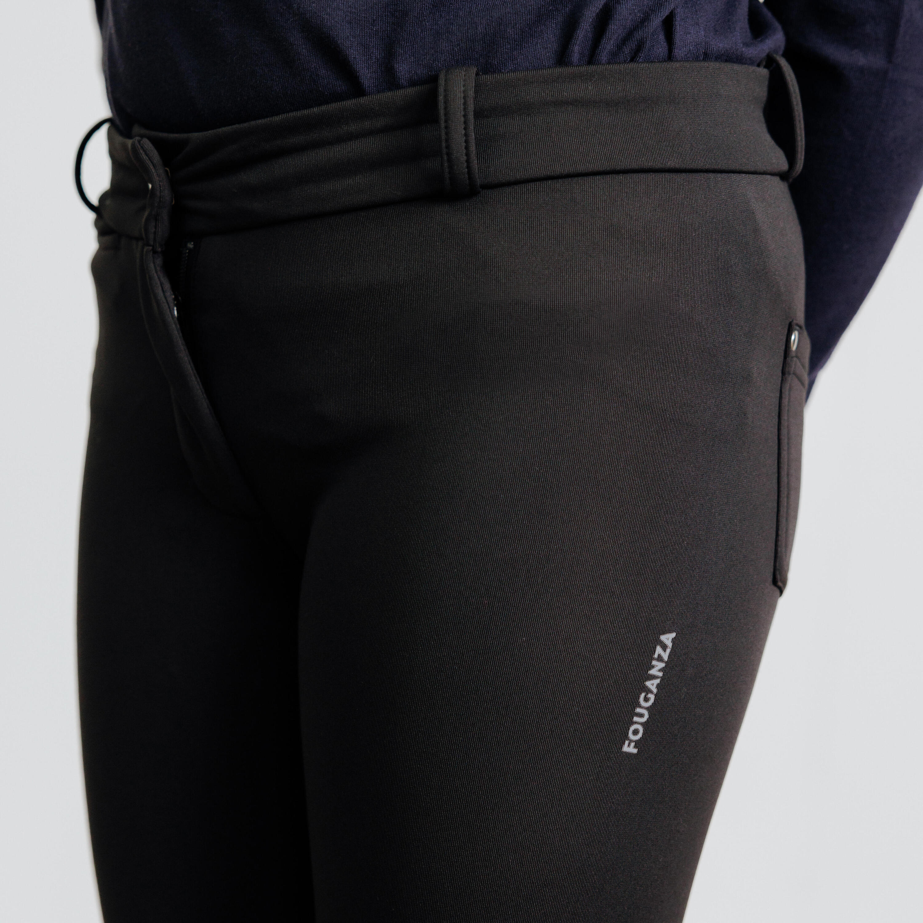 Winter-Reithose 180 Vollbesatz Kinder schwarz 2/4