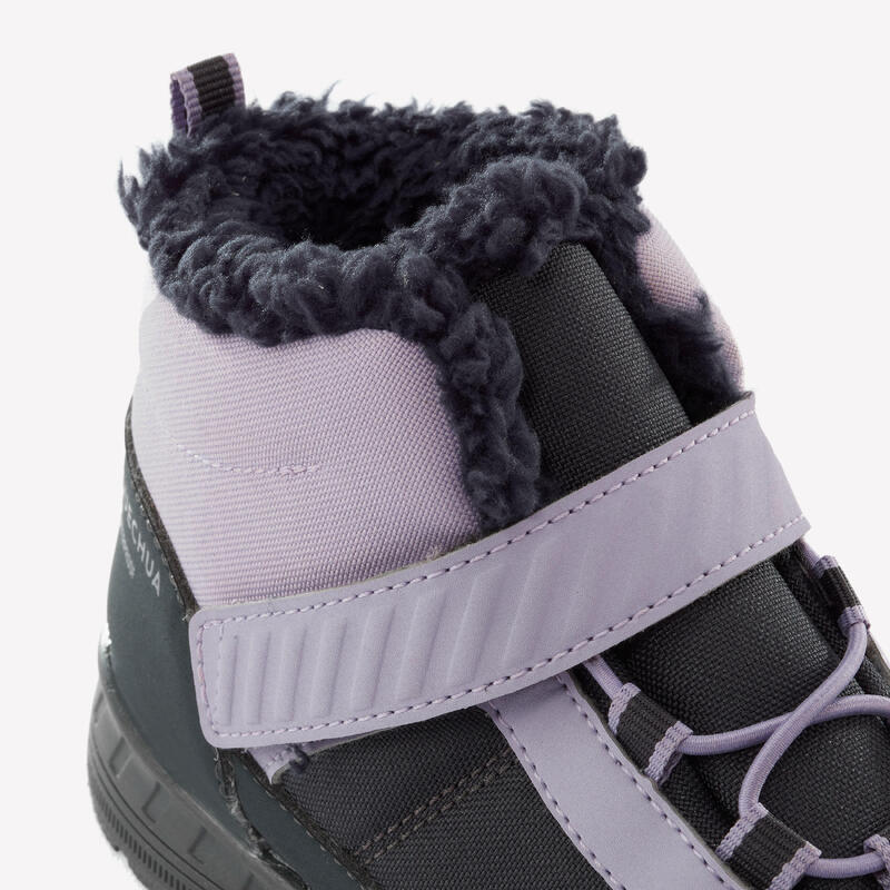 Çocuk Su Geçirmez Outdoor Kar Botu - Gri / Mor - 24 / 34 - SH100