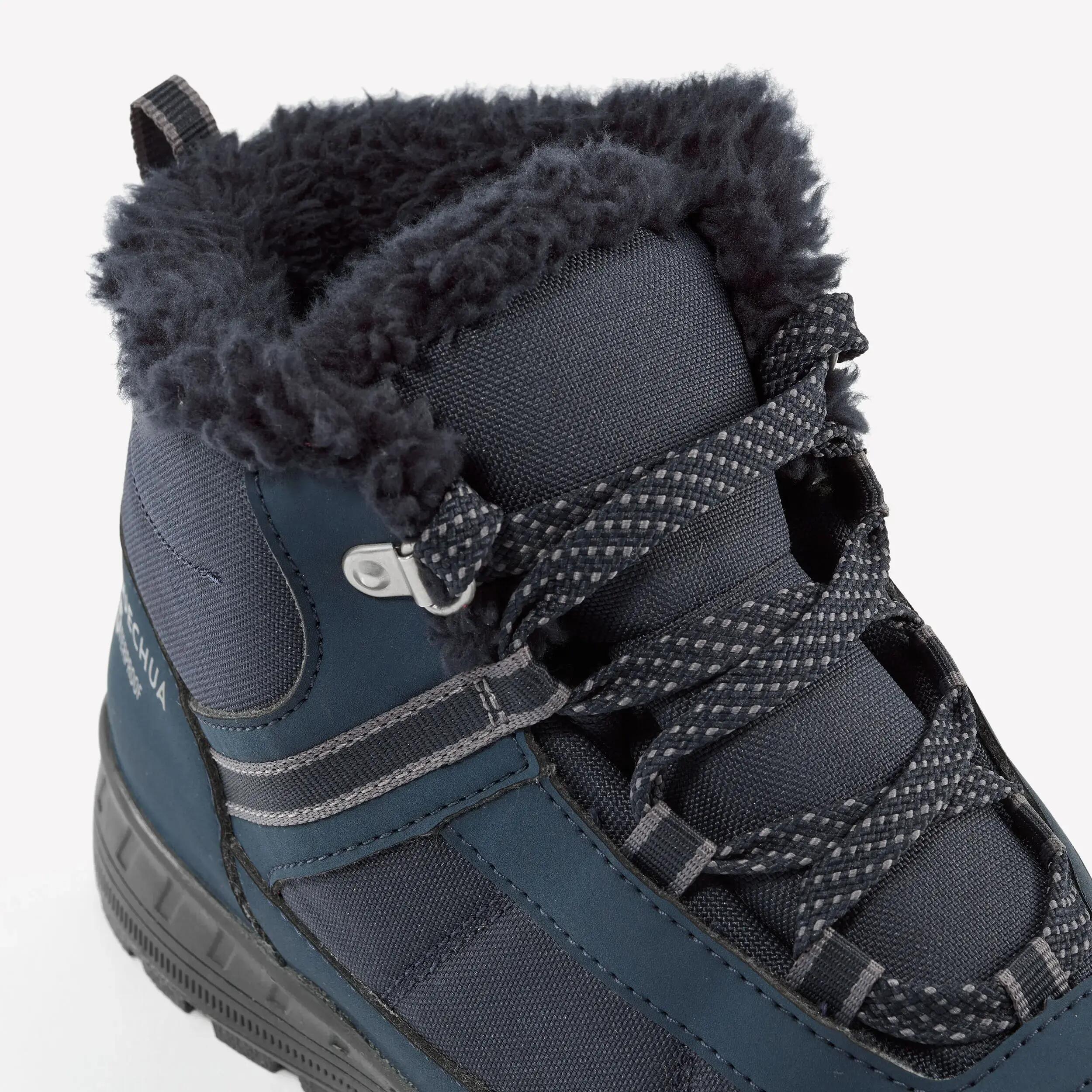 Kids’ warm and waterproof hiking boots, UK JR sizes 2.5-5, SH100 lace-ups -  3
