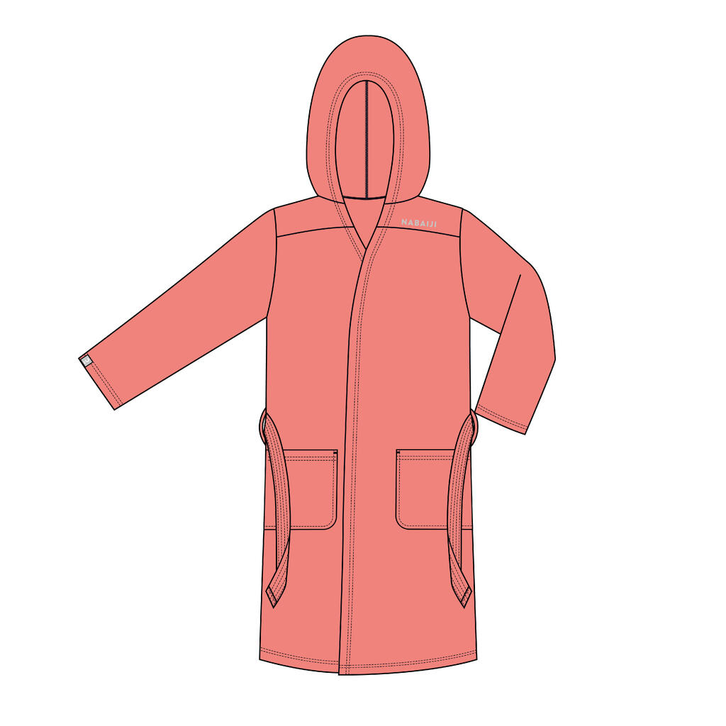Kids' Compact Microfibre Pool Bathrobe coral