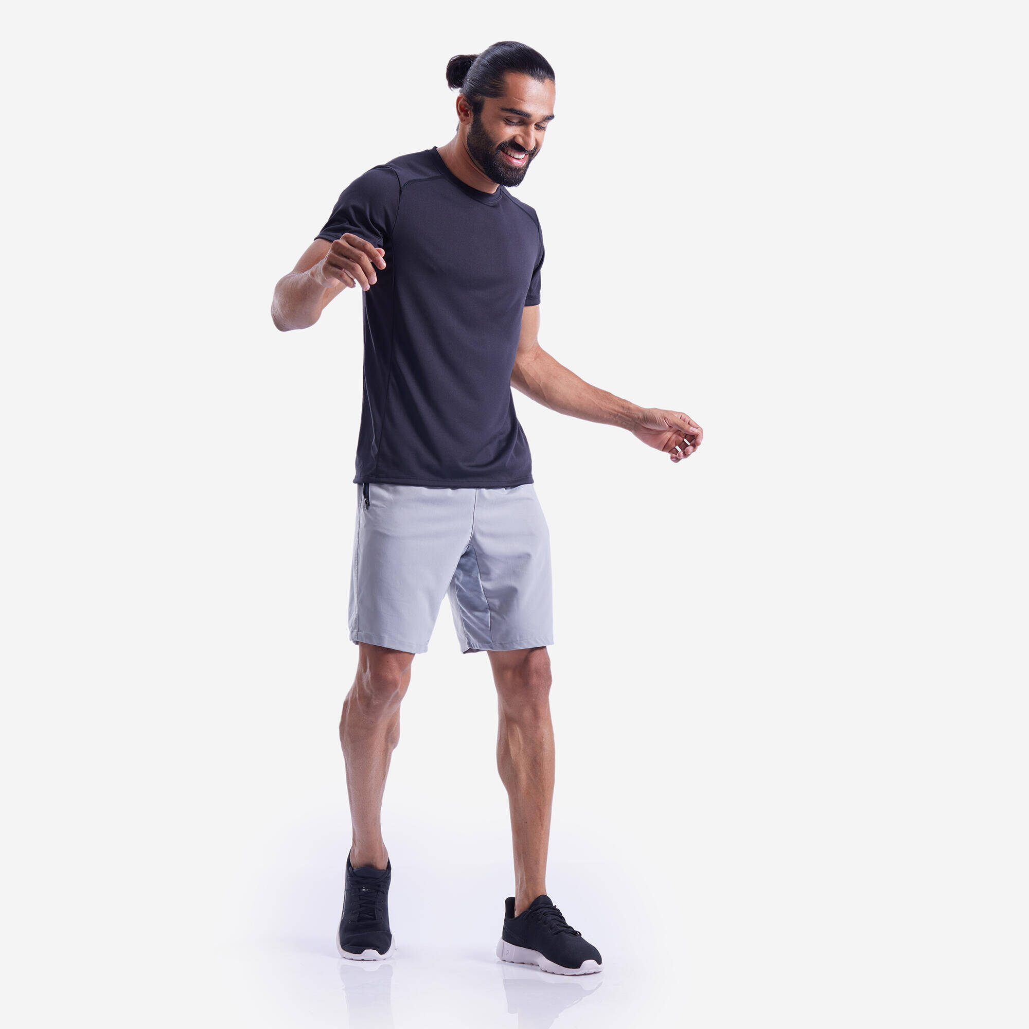 Men's Zip-Pocket Breathable Essential Fitness Shorts - Grey -  5