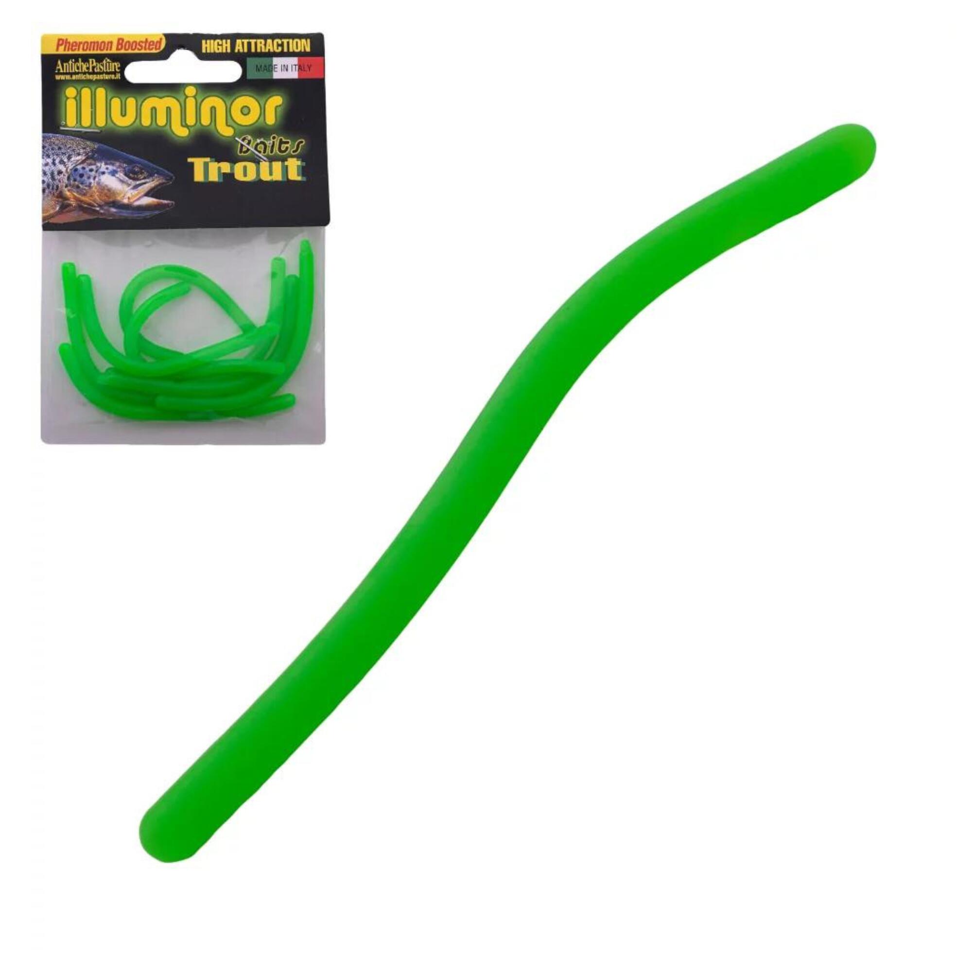 Esche morbida trota lago Antiche Pasture Illuminor Baits Spaghetto verde 1/1