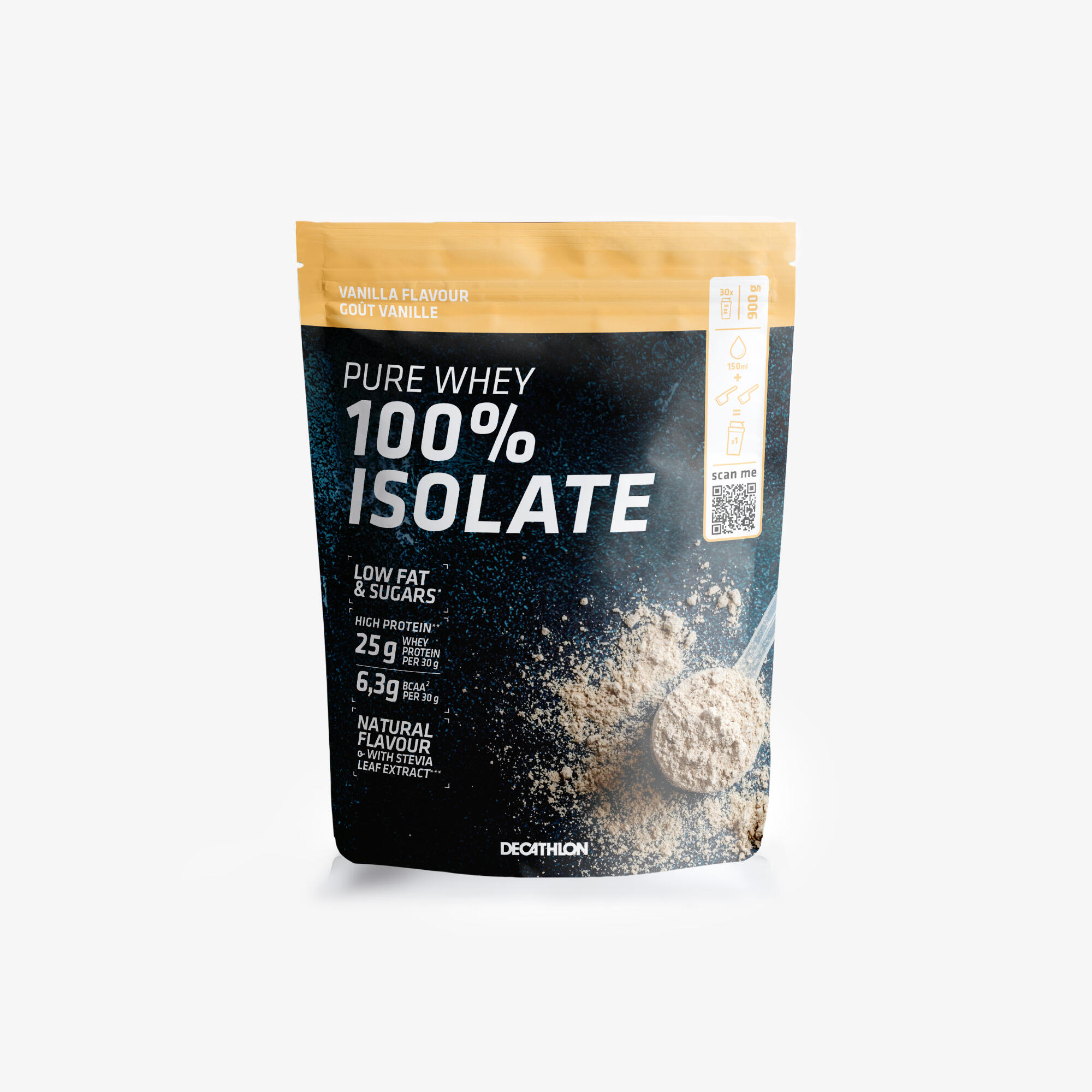 Proteină Pure whey 100% isolate aromă de vanilie 900 g