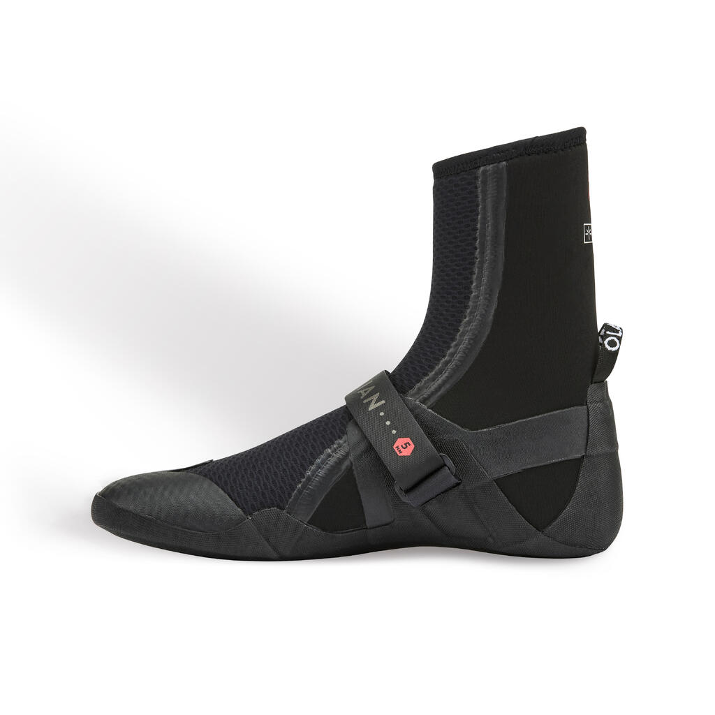 Surfing booties YULEX, 5 mm, 900, black