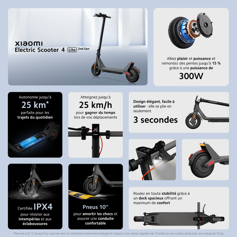 Trottinette électrique Xiaomi Lite V2 pour les clubs et