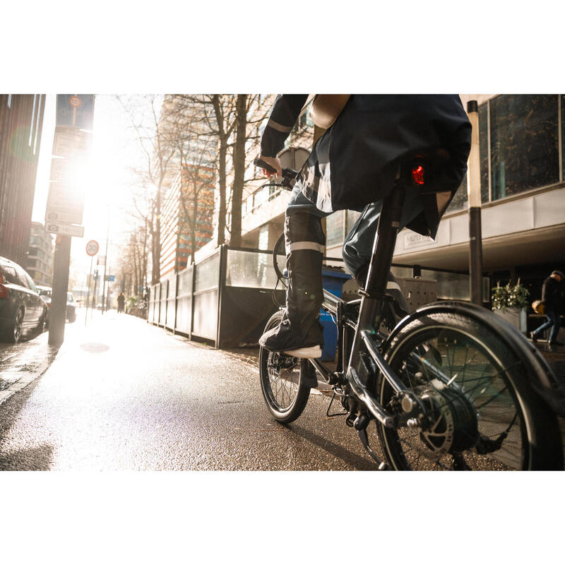 Couvre chaussures hautes imperméables vélo ville - noir