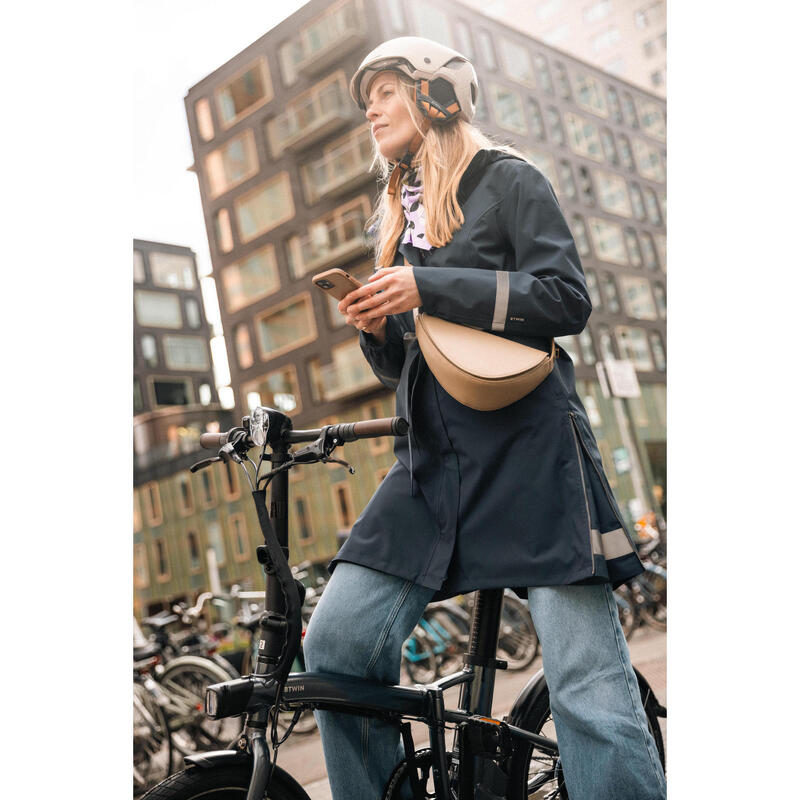 Casque vélo ville 900 - visière et éclairage arrière - beige