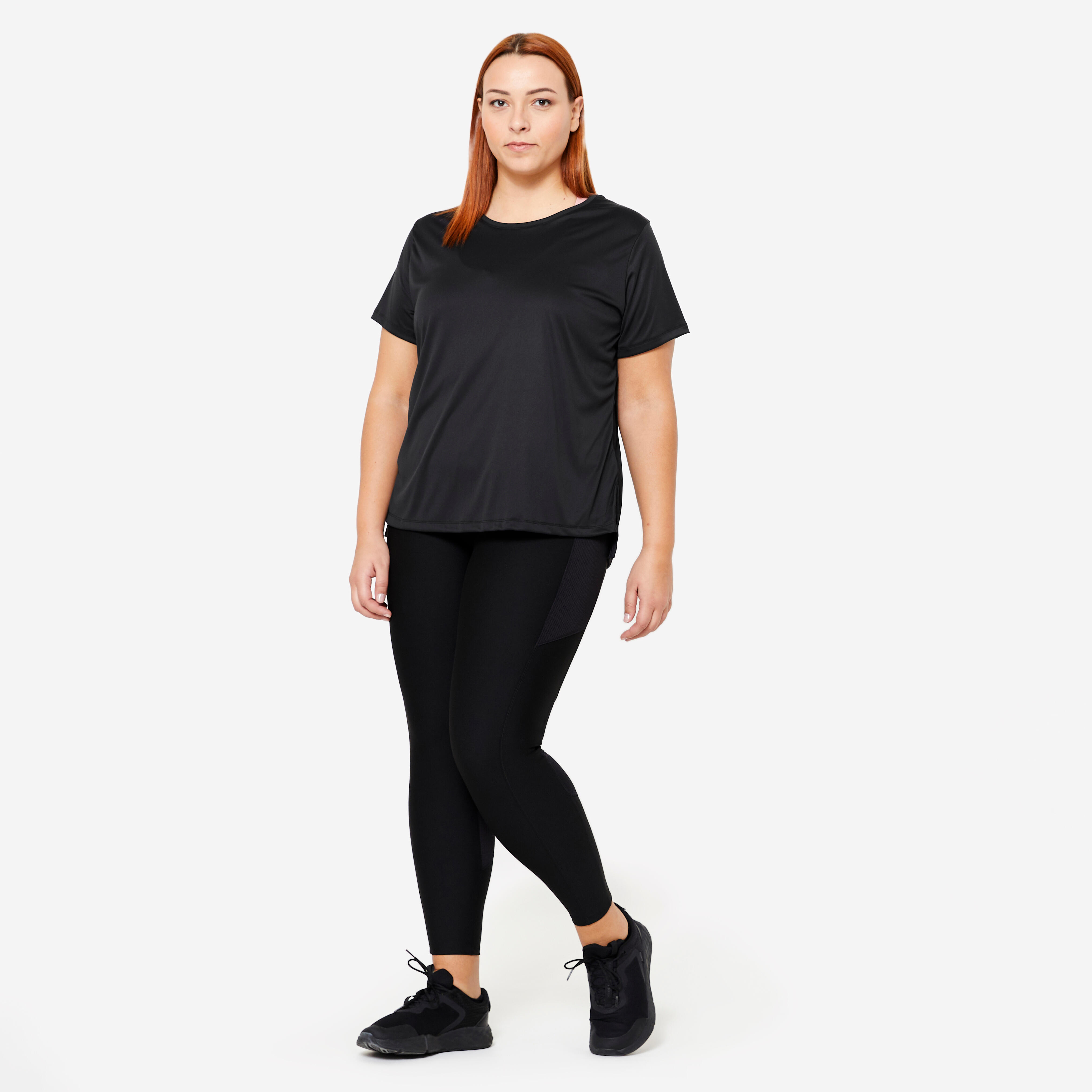 Women’s Fitness Leggings - FTI 120 L Black - DOMYOS