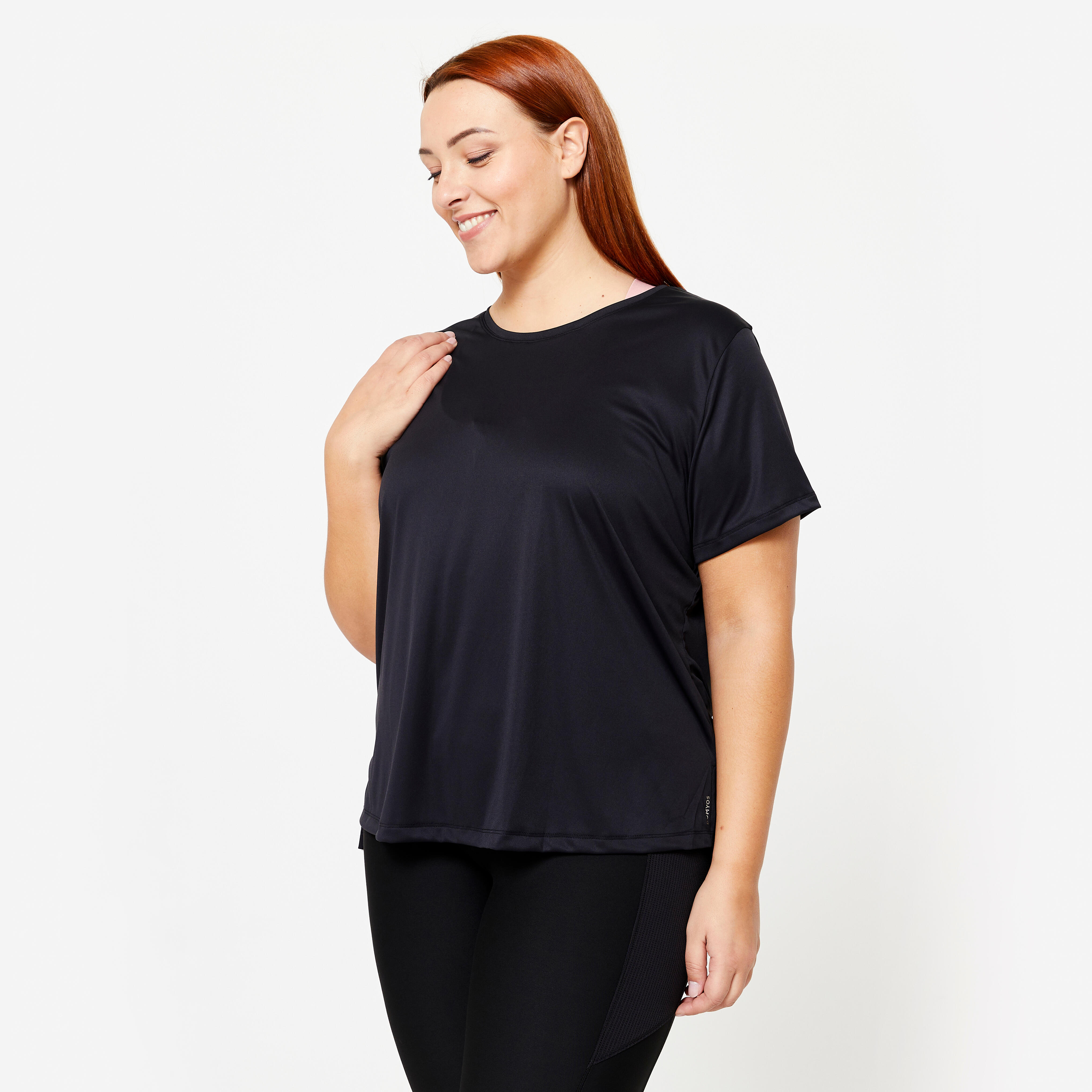 Tricou Fitness Cardio Plus Size 120 L Negru Dama