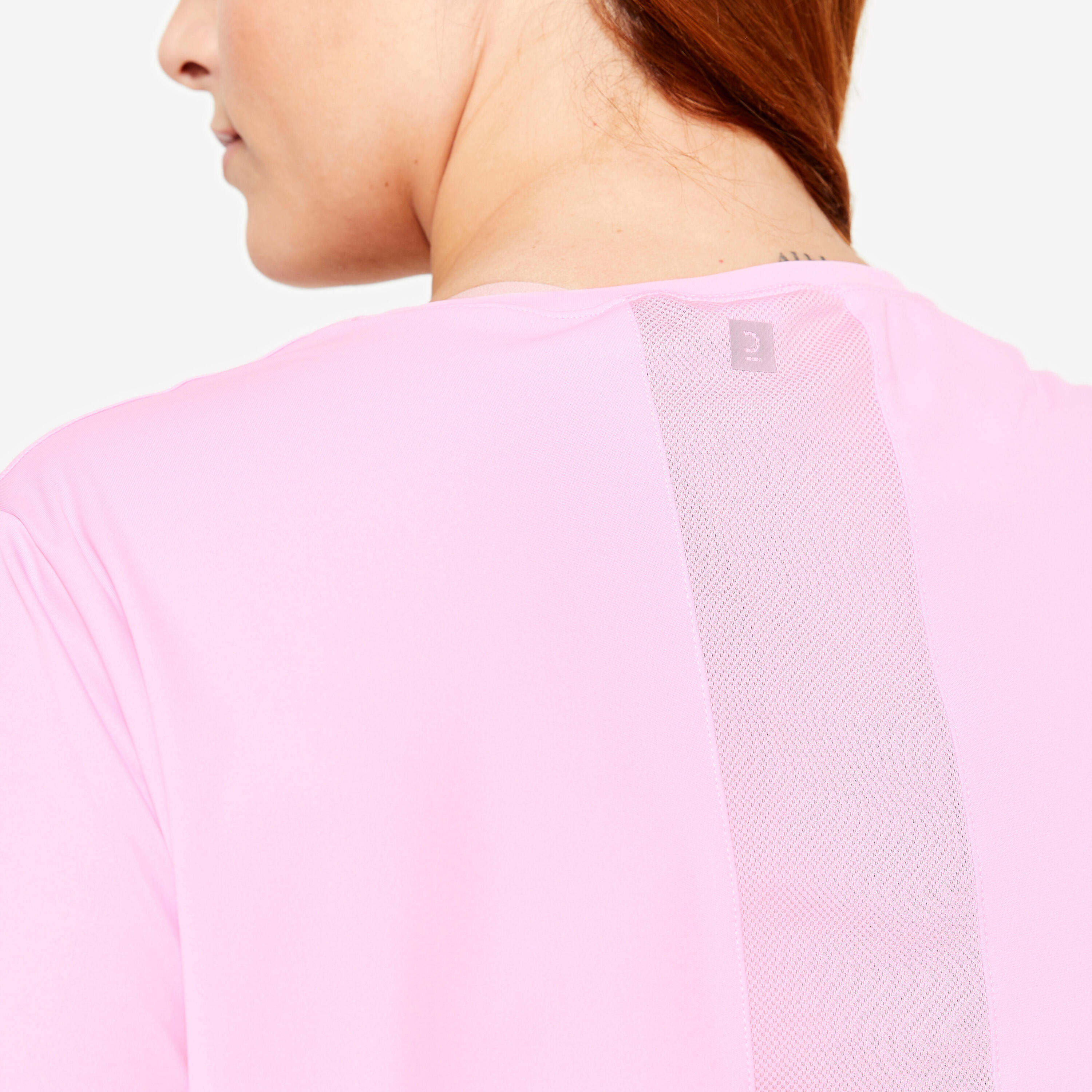 T-Shirt de Fitness Mulher Plus Size Rosa Claro 5/6