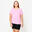 Camiseta Cardio Fitness Mujer Rosa Claro Manga Corta Tallas Grandes