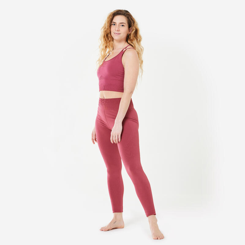 Top sportivo donna yoga traspirante sostegno leggero rosa