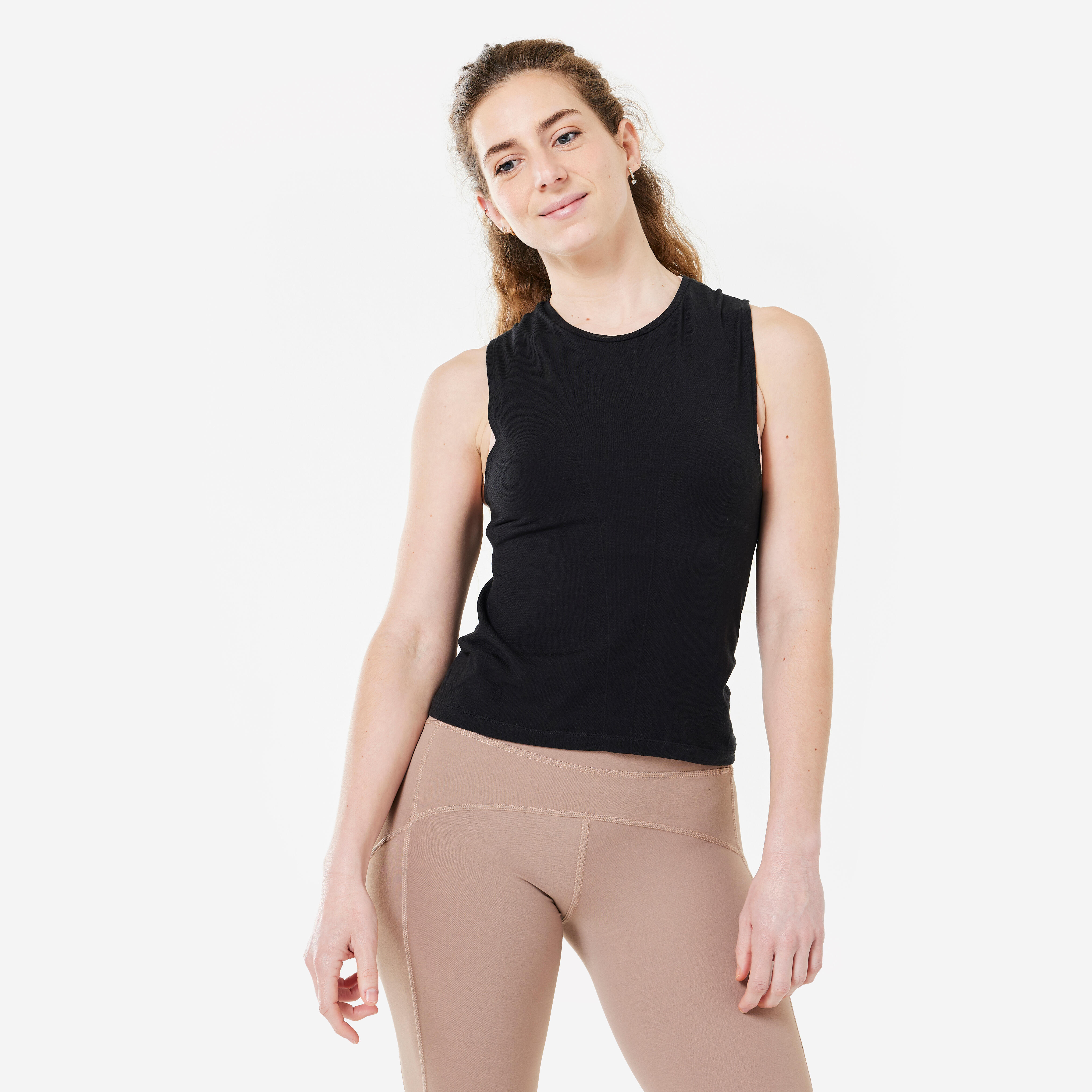 DYNAMIC SEAMLESS YOGA TANK TOP BLACK