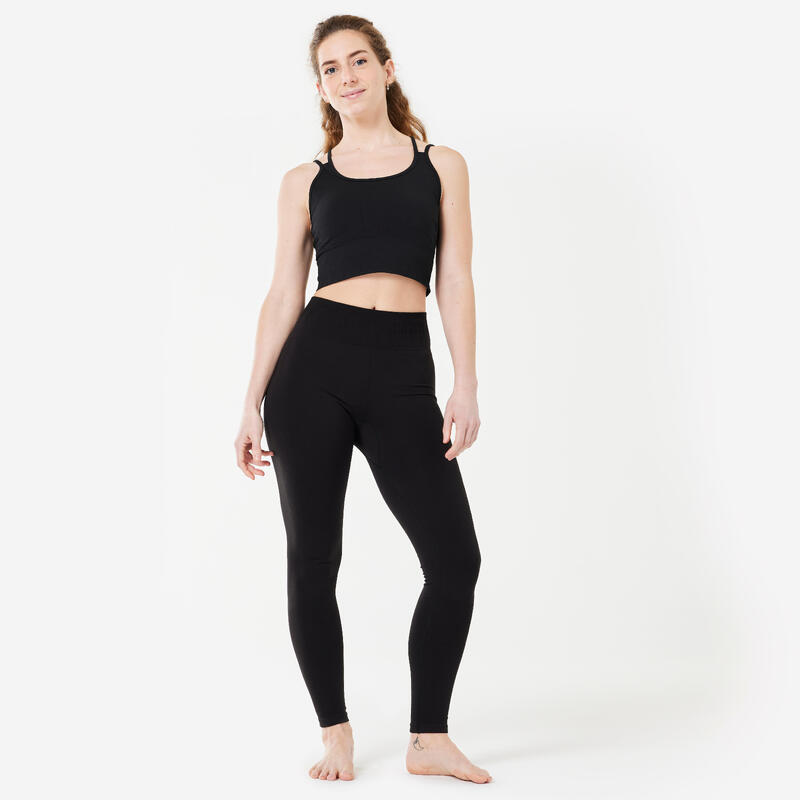 Malla legging largo transpirable yoga seamless Mujer - Negro