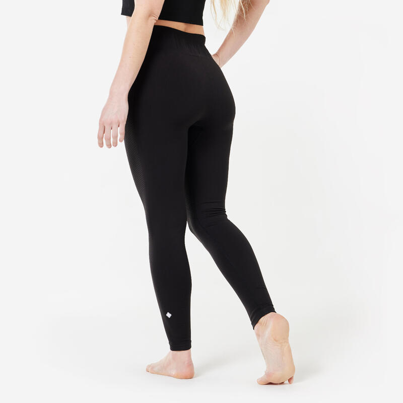 Lange Leggings Yoga nahtlos schwarz